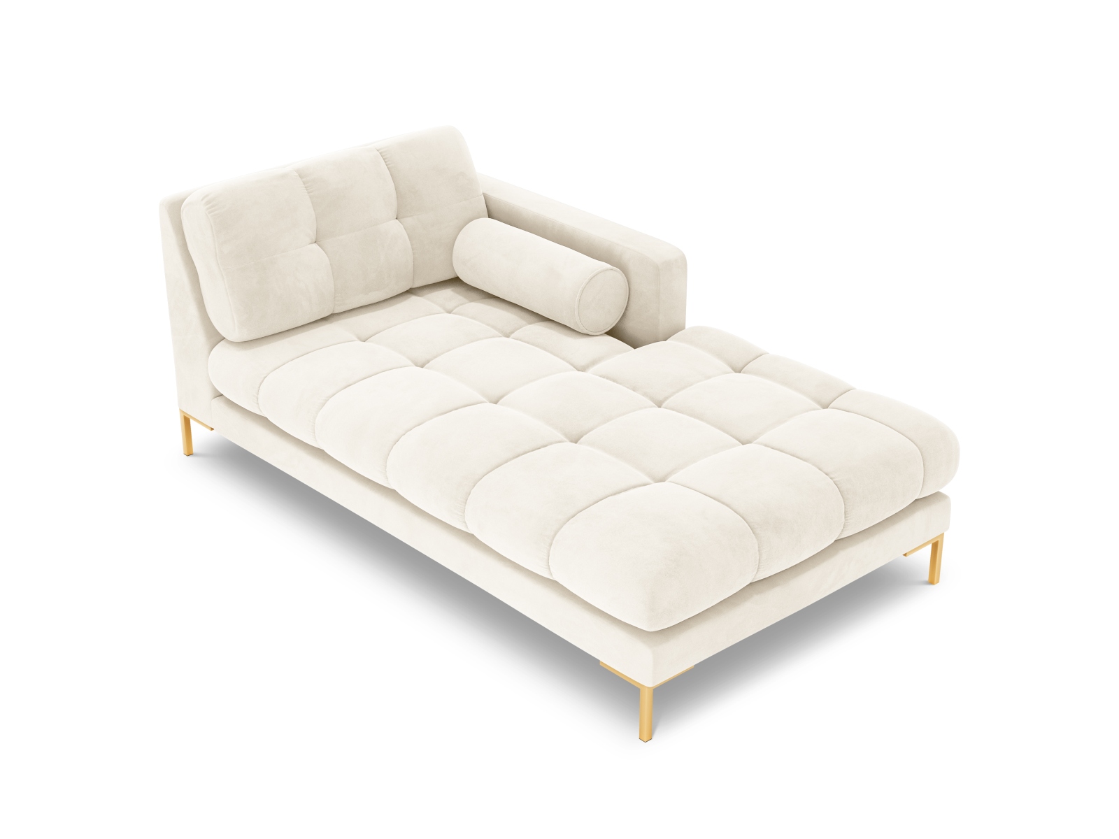 Cosmopolitan Design Chaiselongue Bali Samt Bluvel Helles Beige Rechts Beine Gold