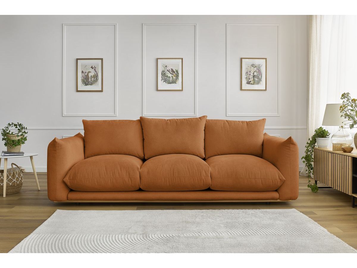 Bobochic Ernest Sofa 3-Sitzer 265 × 106 cm Stoff Orange
