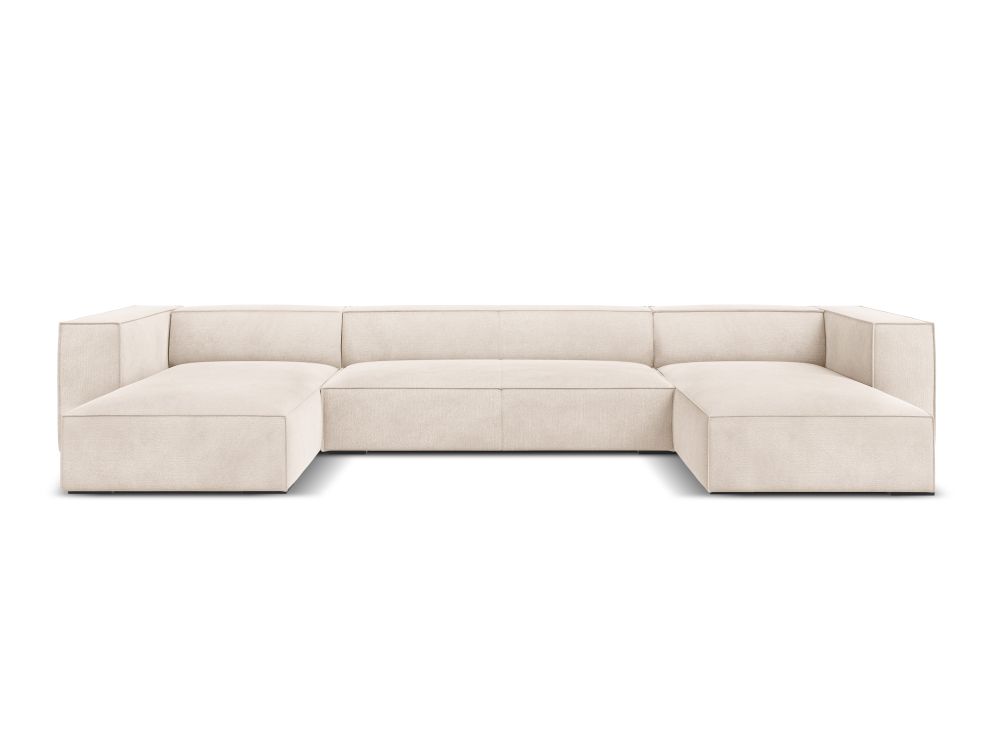 Cosmopolitan Design Panoramasofa Turin 6-Sitzer 375 cm Strukturierter Stoff Rosario Helles Beige