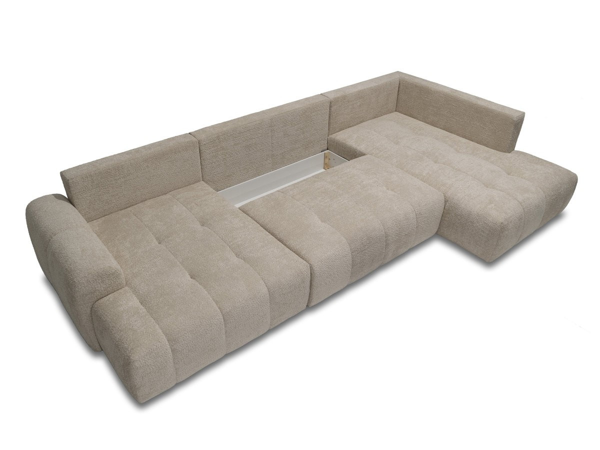 Bobochic Roxelane Wohnlandschaft Bouclé-Stoff Beige Ecke rechts