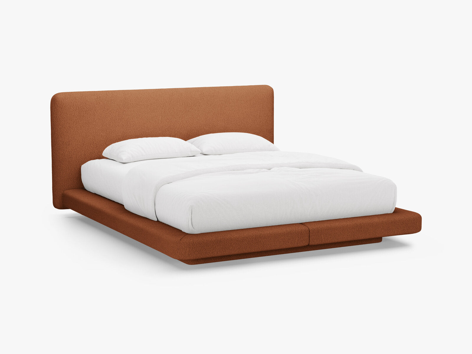 Micadoni Polsterbett mit Kopfteil Linea Boucle Baloo Terrakotta 160x200