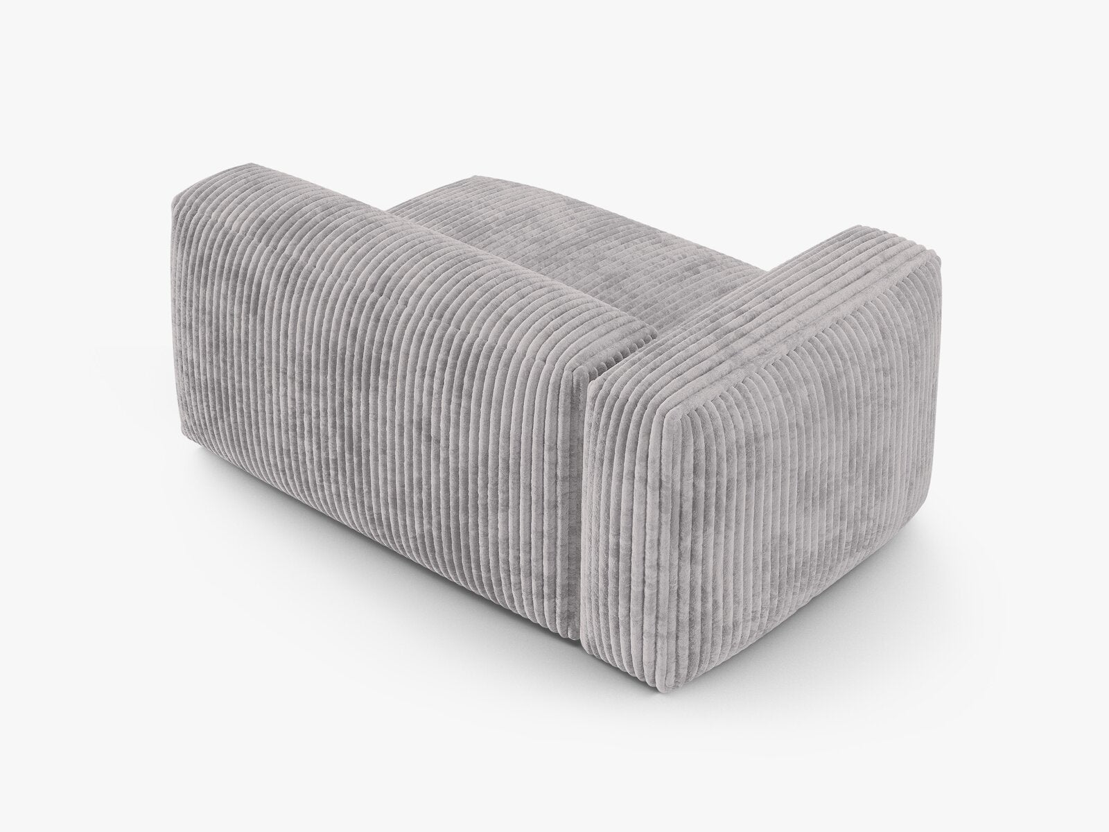 Micadoni Eckmodul mit Armlehne Martina 1-Sitzer Groß 90cm Sitztiefe Links Kord Tilia Hellgrau