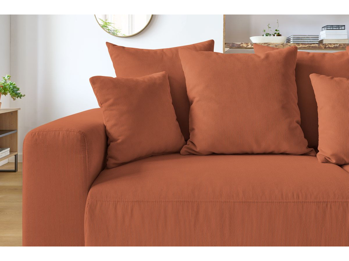 Bobochic Envy Schlafsofa 3-Sitzer mit Bettkasten Cordsamt Orange