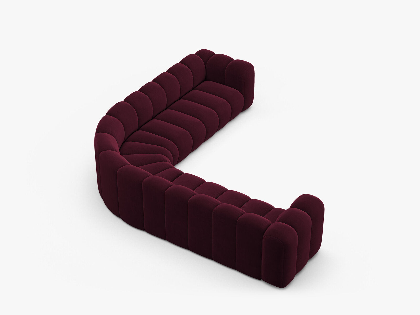 Micadoni symmetrisches Ecksofa Lupine 5-Sitzer  Samt Venus Burgunder