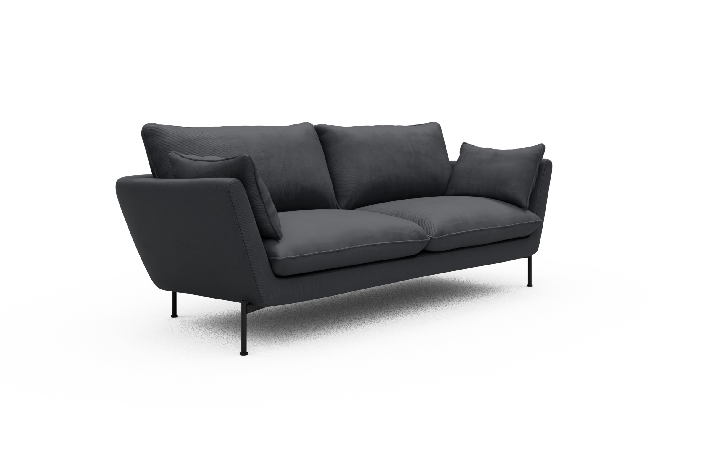 Sofa Anton 3-Sitzer Cordufine-Slate-Grey
