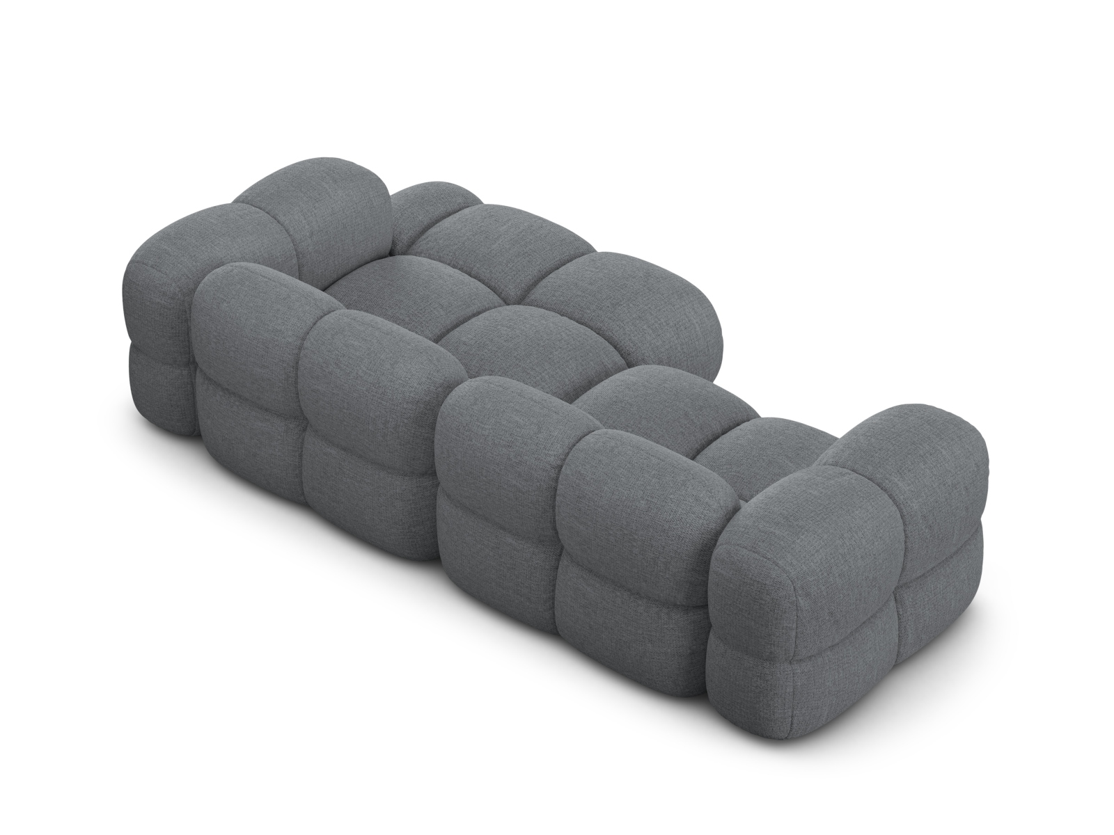 Cosmopolitan Design Ecksofa Loretto 3-Sitzer Strukturierter Stoff Sorella Grau Rechts