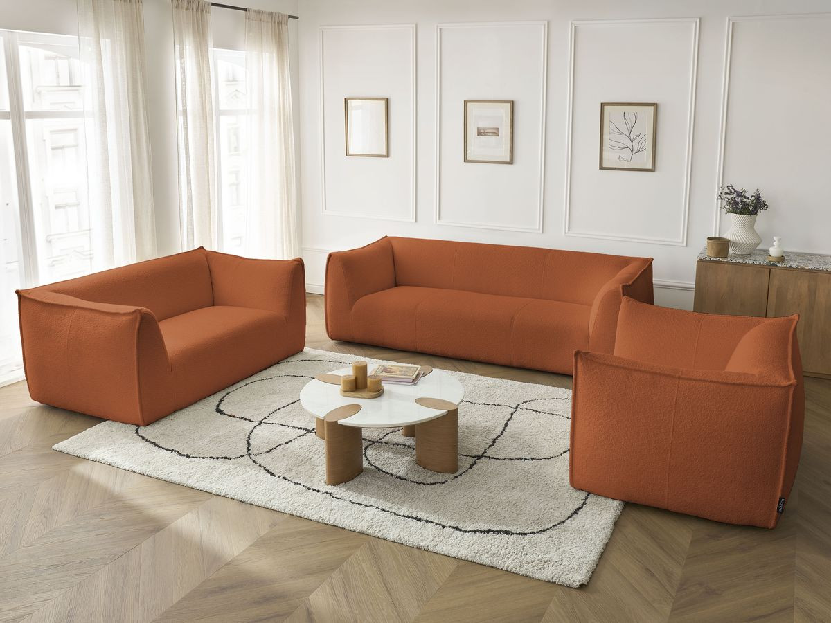 Bobochic Giorgia Sofa 5-Sitzer 534 × 100 cm Bouclé-Stoff Orange