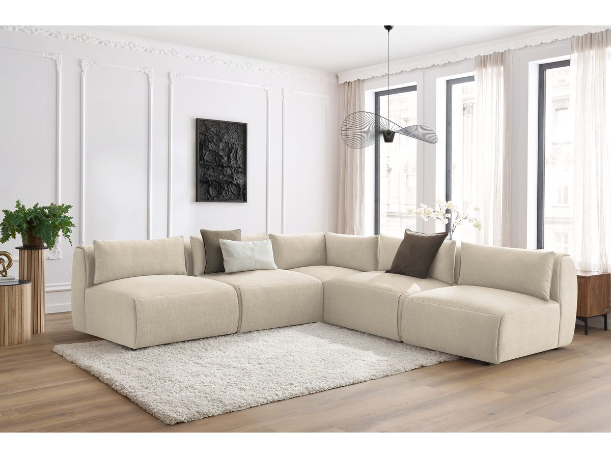 Bobochic Jeanne Ecksofa 299 × 299 cm Samt Beige