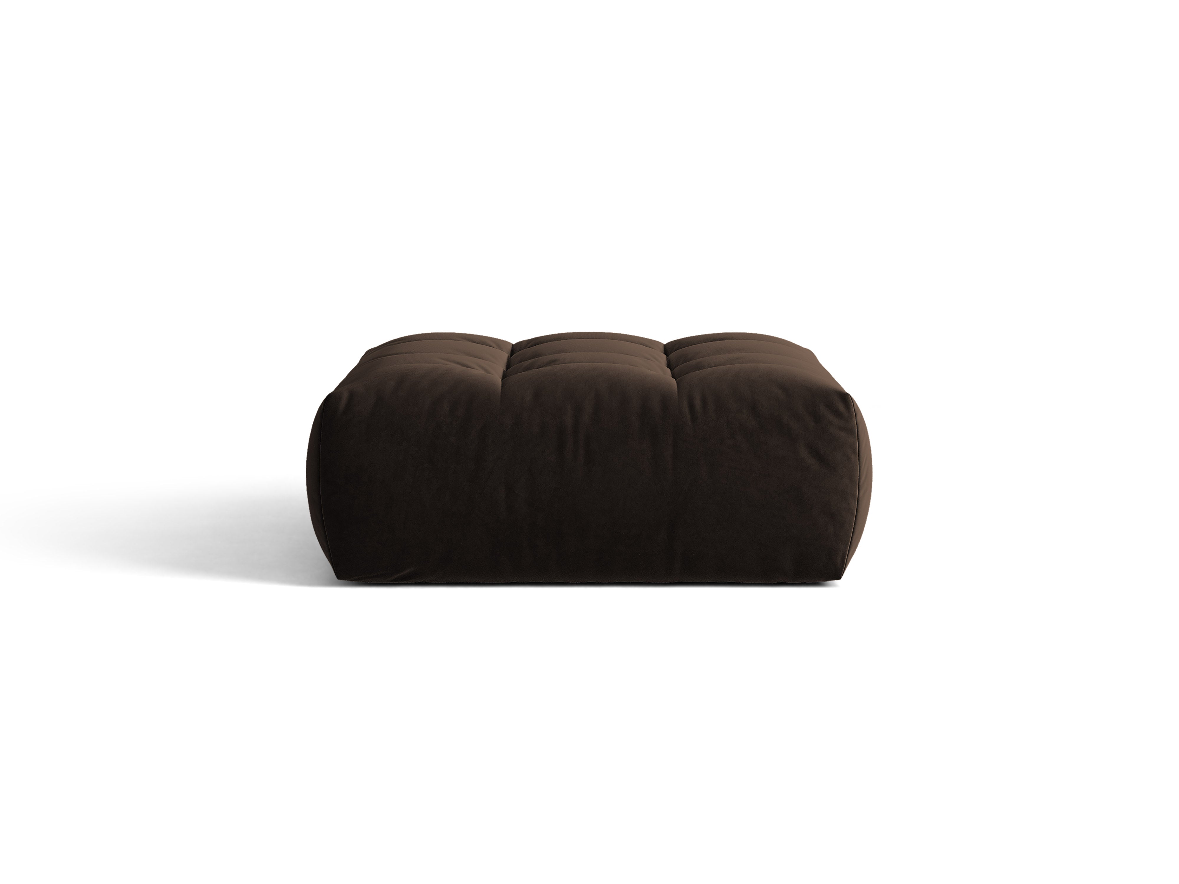 Micadoni Hocker Bloom 1-Sitzer Samt Bluvel Dunkelbraun