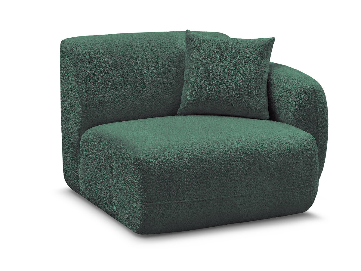 Bobochic Anda Sofamodul 1-Sitzer 104 × 103 cm Chenille Dunkelgrün Ecke rechts