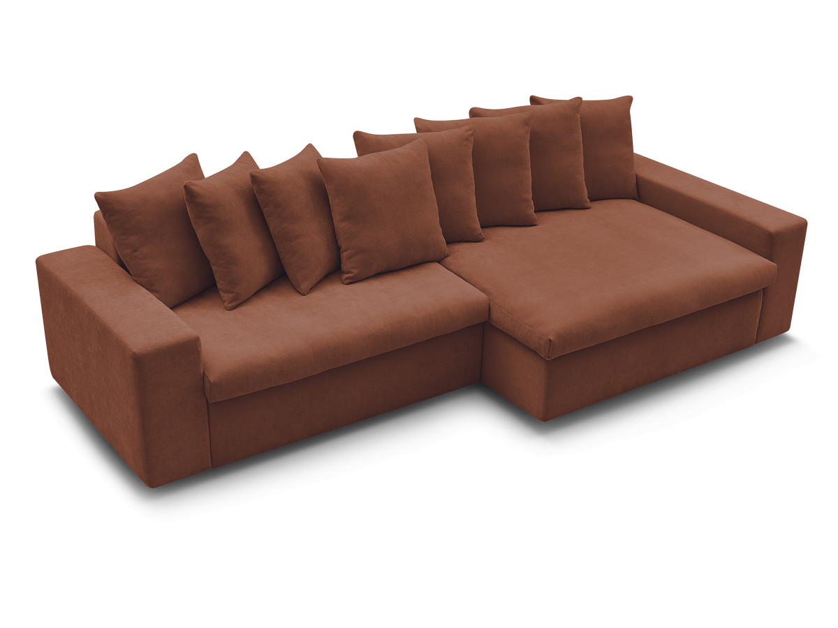 Bobochic Enore Ecksofa 330 × 100 cm Stoff Rot Ecke rechts