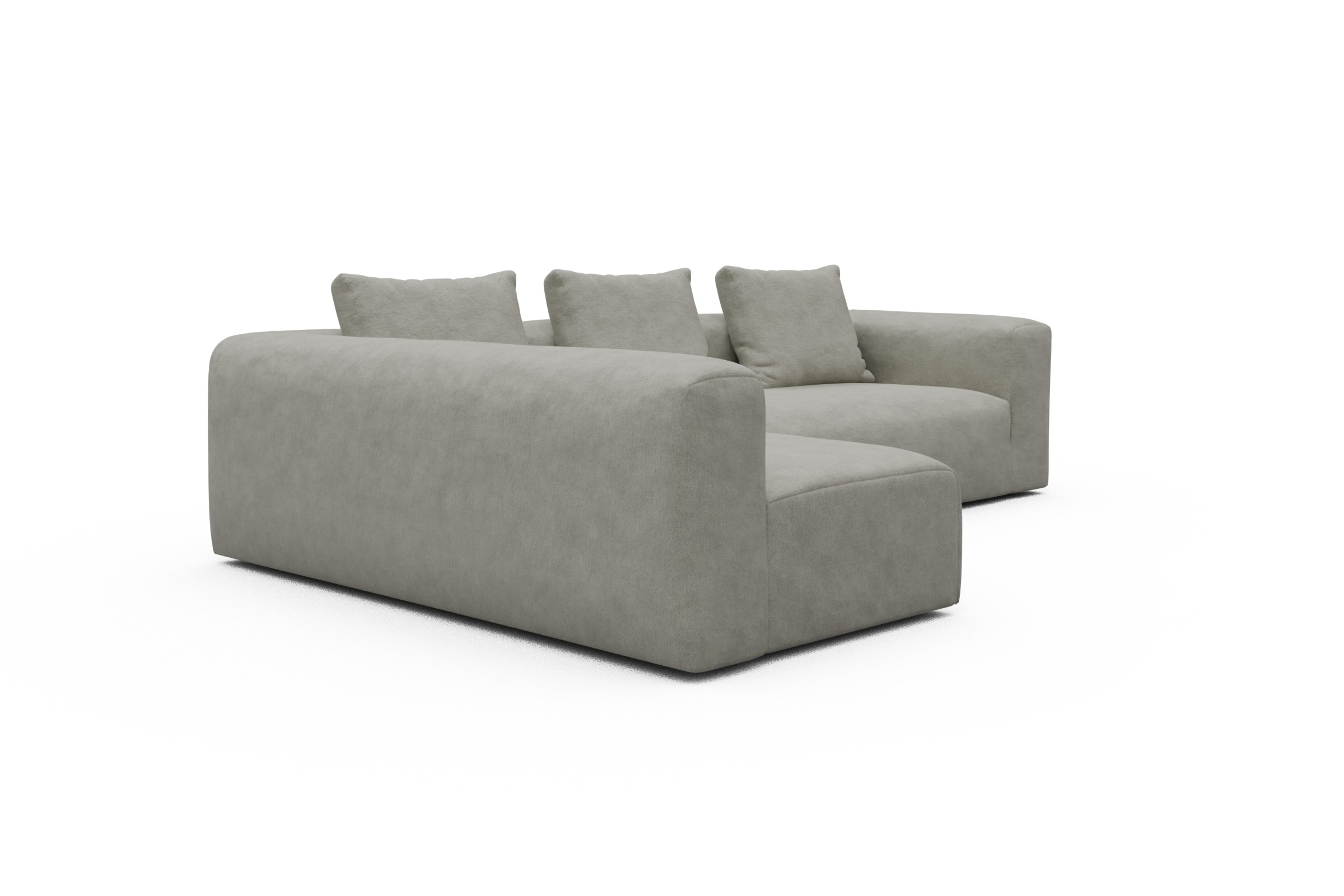 Ecksofa Fred 2x 2,5-Sitzer links offen Carreno-Moon-Stone-White