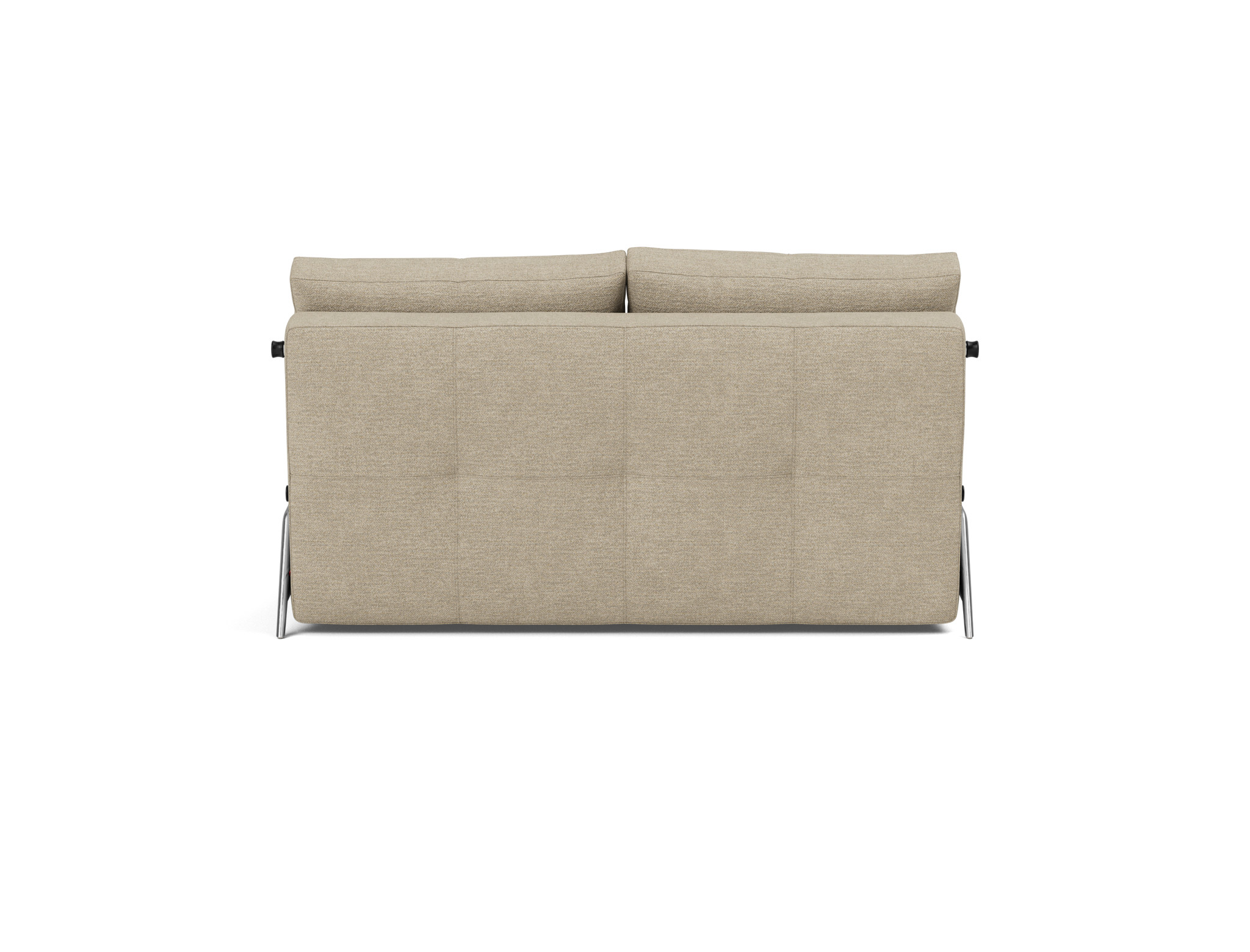 Schlafsofa Cubed 140 Strukturierter Stoff Taura 356-Sand Beine Aluminium
