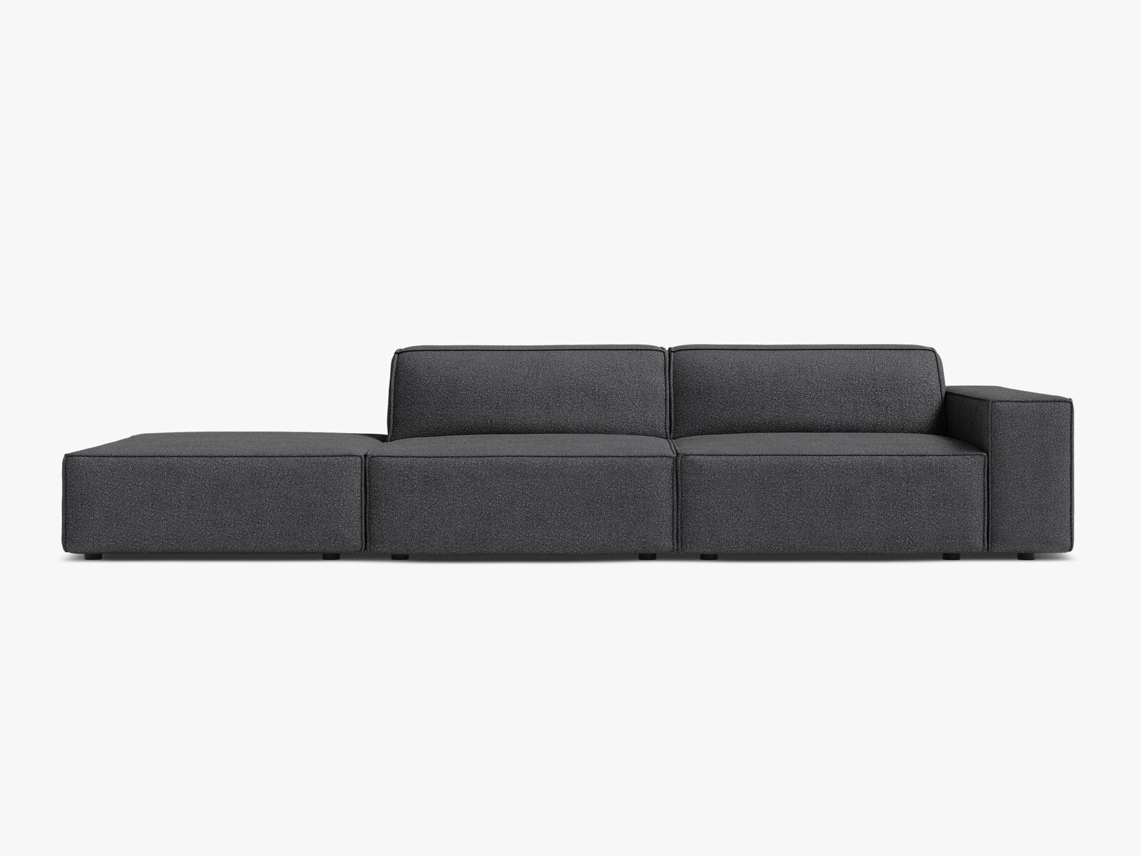 Micadoni Sofa Jodie 3-Sitzer Links Boucle Baloo Dunkelgrau