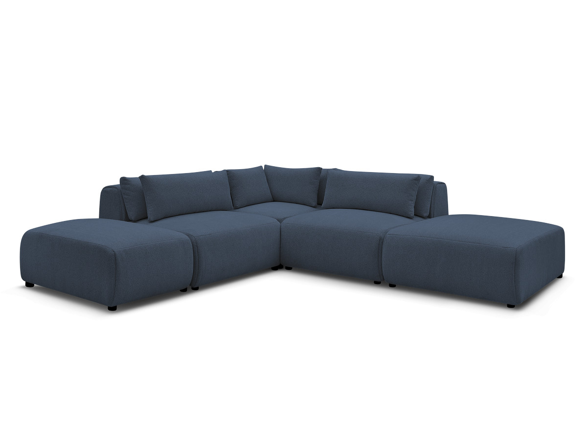 Bobochic Jana Ecksofa Melange-Stoff Blau