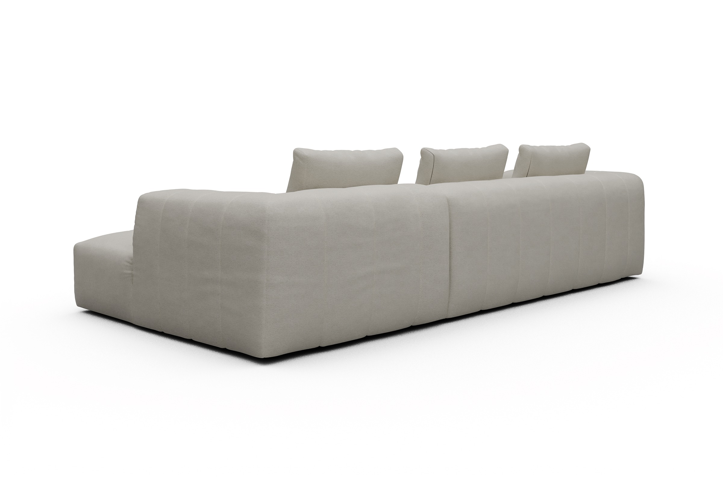 Ecksofa Hugo 2,5-Sitzer Armlehne links mit Chaiselongue Denari-Clean-Beige