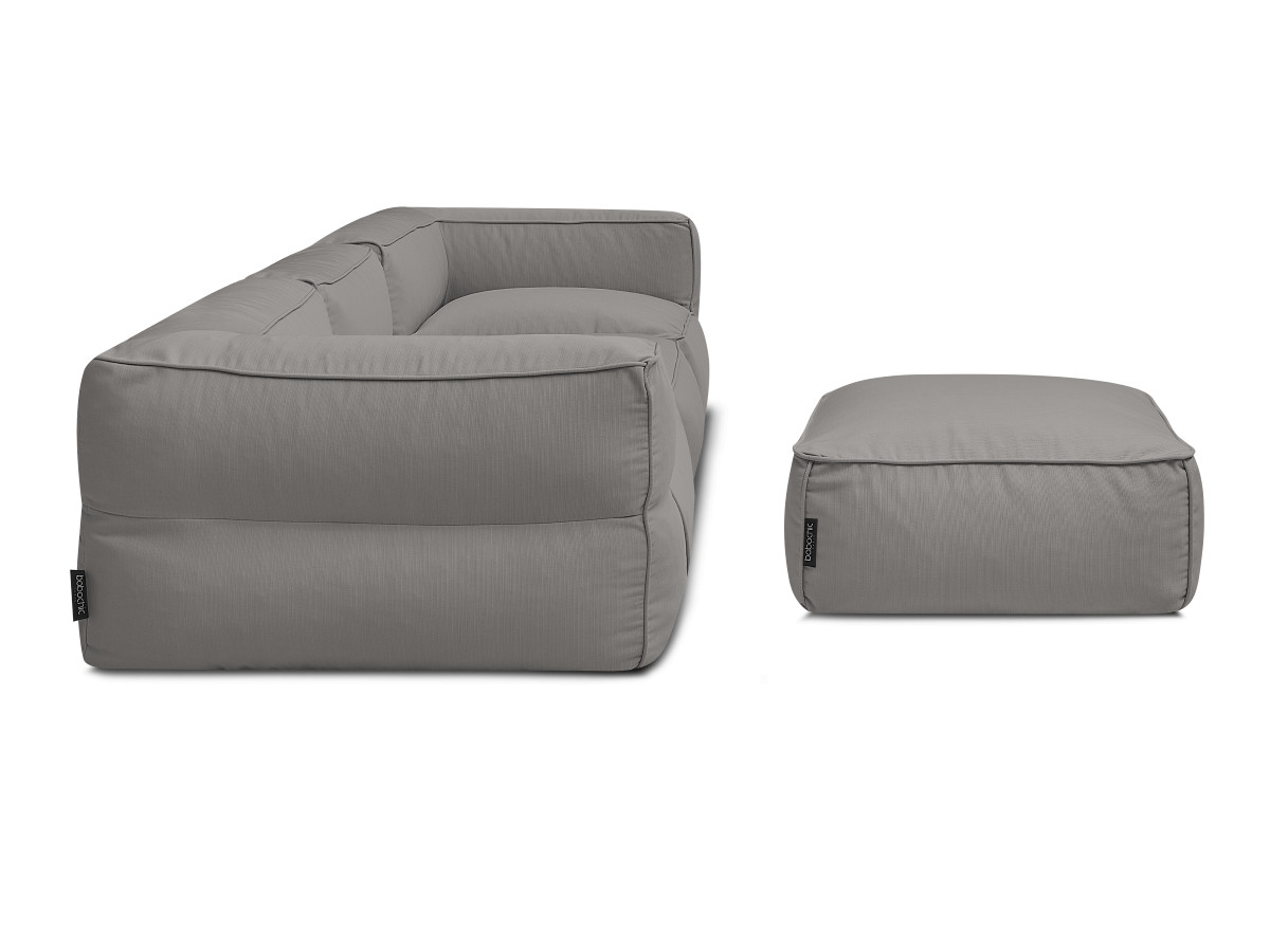 Bobochic Giulia Gartensofa 4-Sitzer mit Pouf, 2 Eckmodule Stoff Dunkelgrau