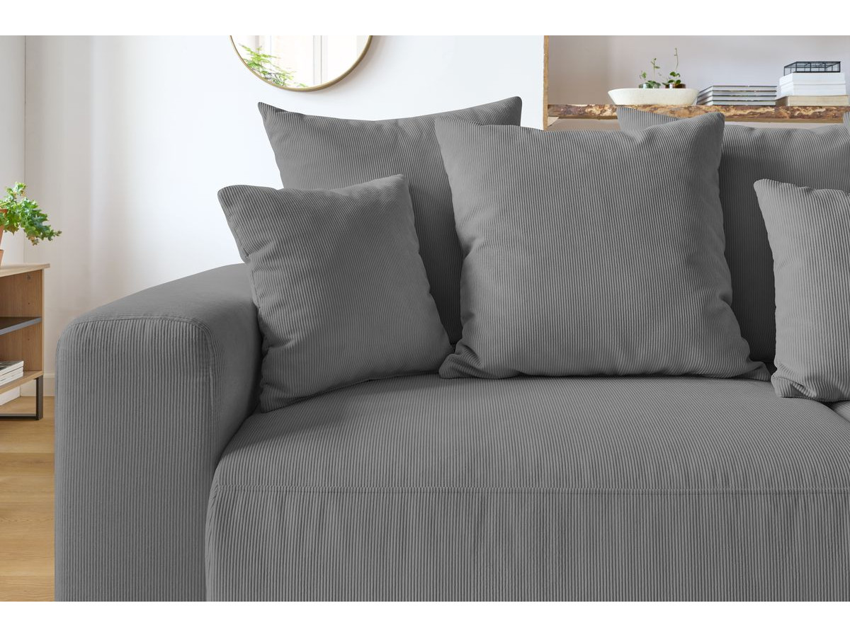 Bobochic Envy Schlafsofa 3-Sitzer mit Bettkasten Cordsamt Dunkelgrau
