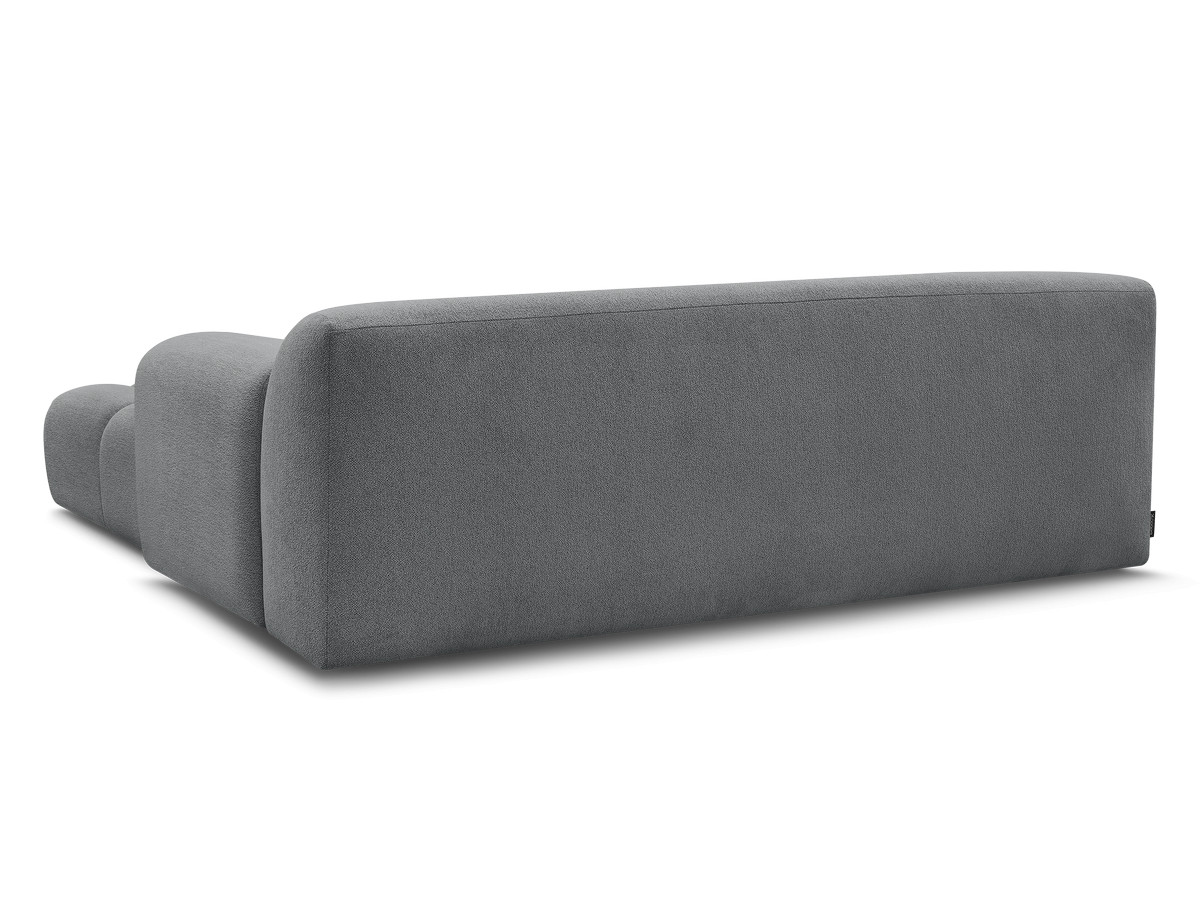 Bobochic Melisse Sofa 3-Sitzer mit Pouf Melange-Stoff Dunkelgrau