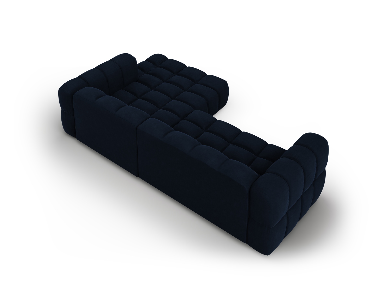 Cosmopolitan Design Ecksofa Sky 4-Sitzer mittlere Version Samt Casino Königsblau Rechts