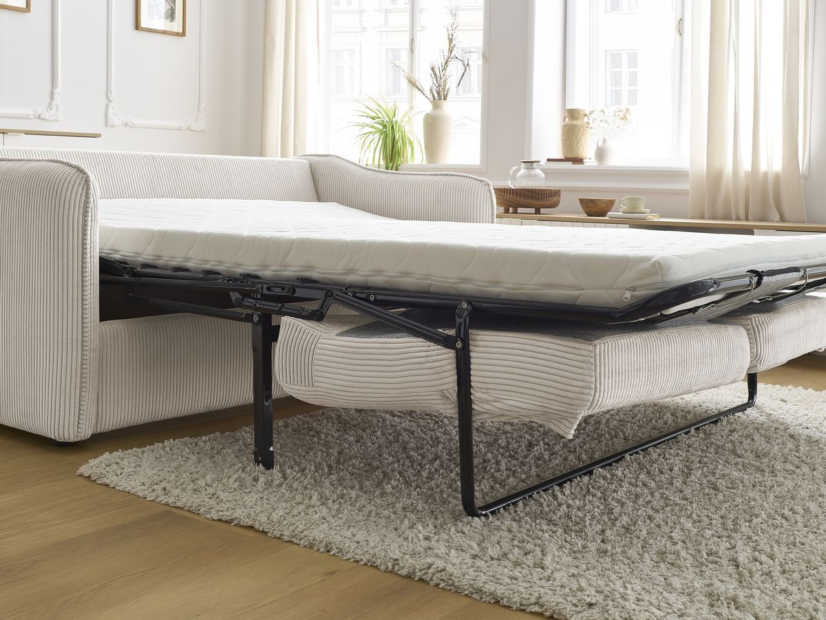Bobochic Lenny Schlafsofa 3-Sitzer Cordsamt Beige