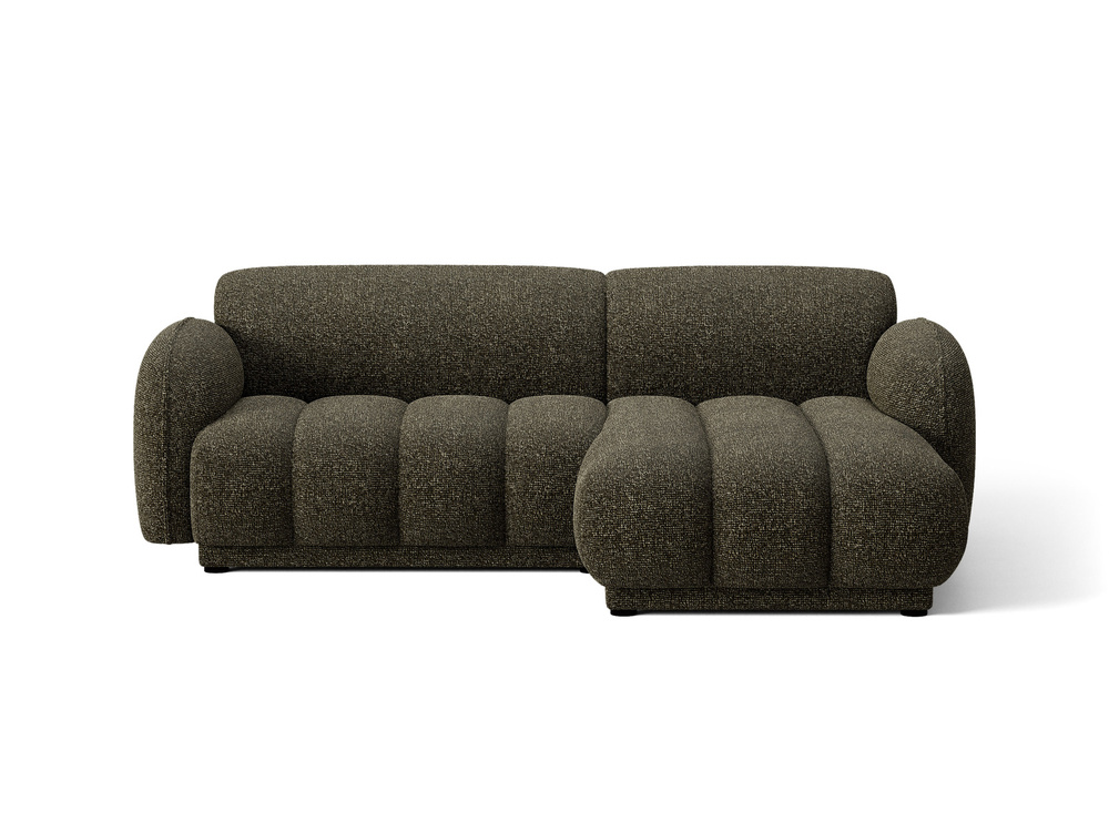 Cosmopolitan Design Ecksofa Bilbao 3-Sitzer kleine Version Boucle Miles Amazonasgrün Rechts