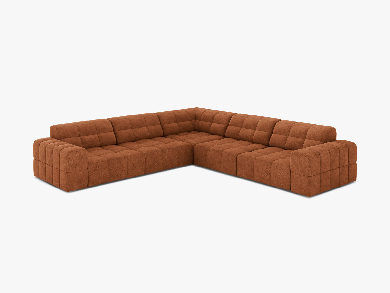 Micadoni Jennifer Modulares Ecksofa 7-Sitzer Chenille Eden Ziegel