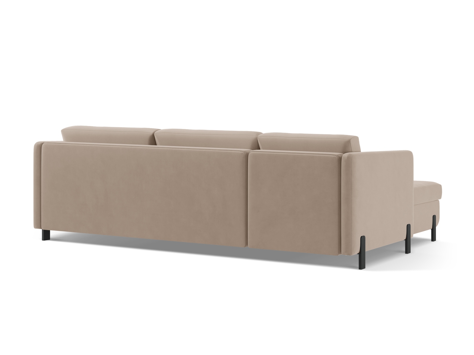 Micadoni Schlaf-Ecksofa Gloria 5-Sitzer Rechts Samt Beige 205x160