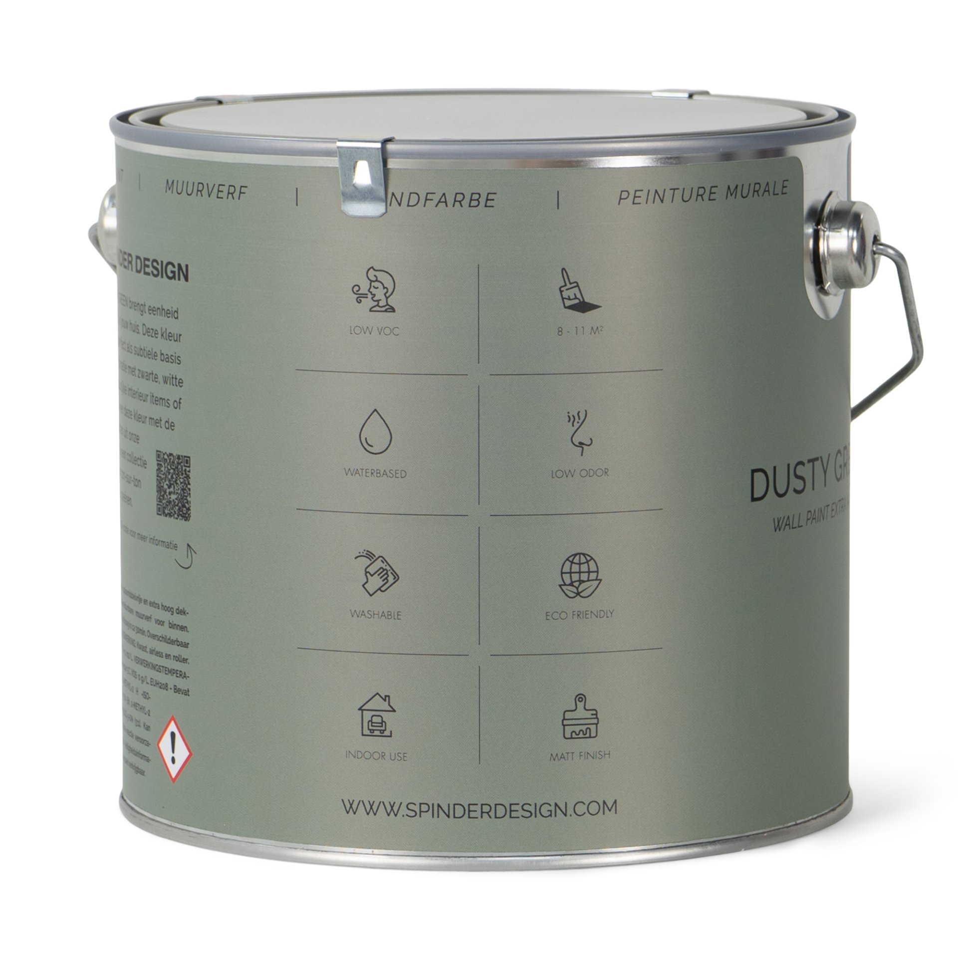 Spinder Design Wandfarbe Dusty Green 2,5 Liter