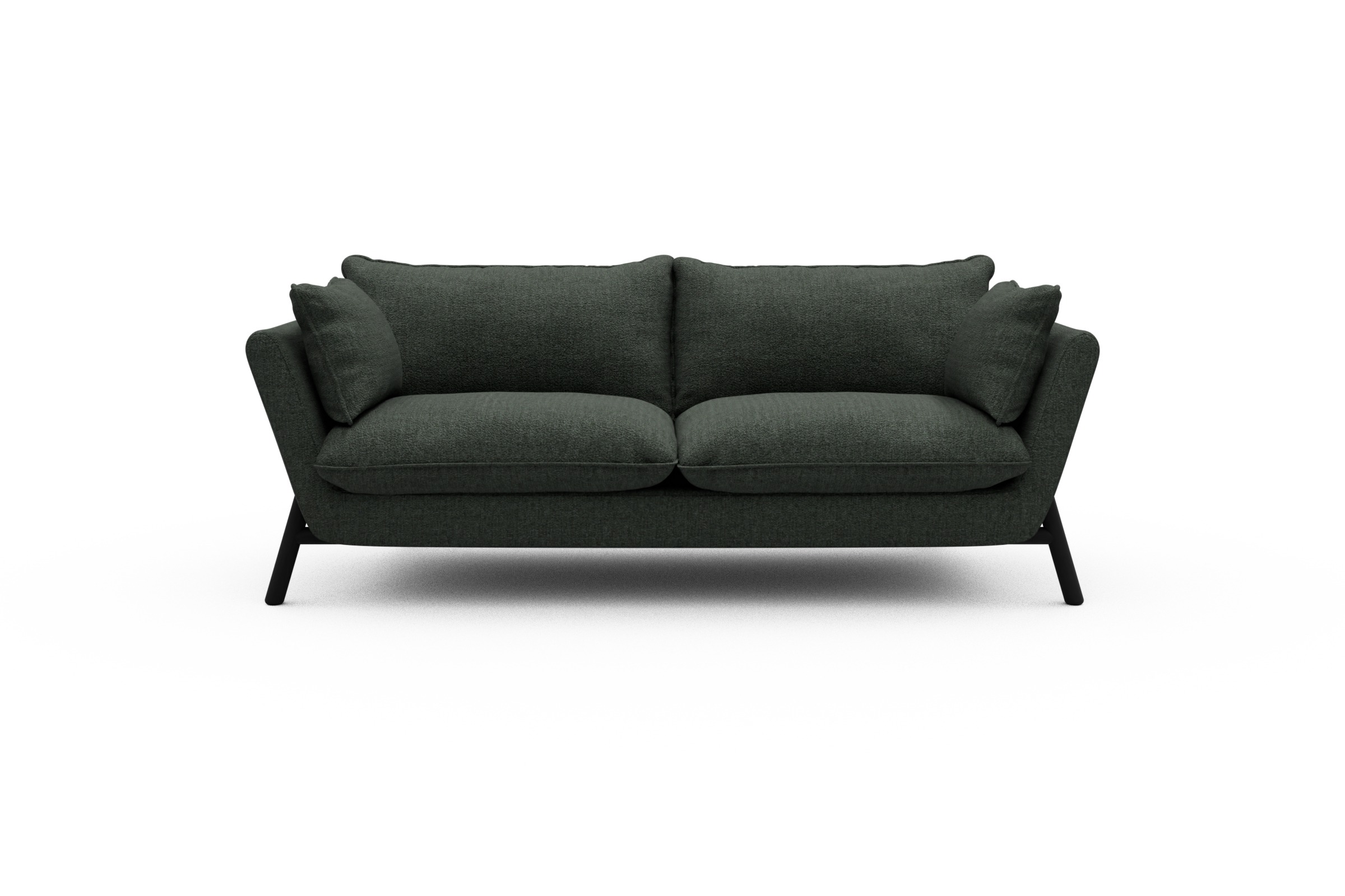 Skandi Home Sofa Emil PREMIUM 2-Sitzer Beinfarbe Eiche Schwarz Aivi-Pine-Green moebelfaktor