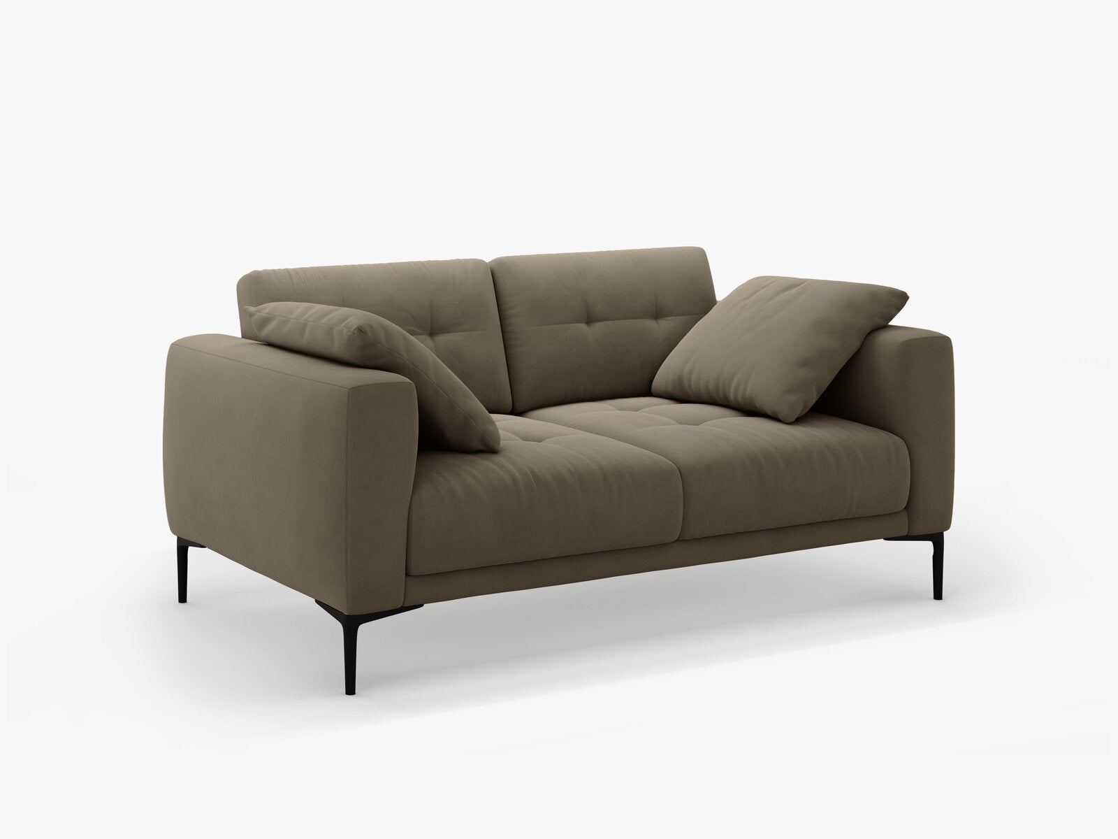 Micadoni Sofa Bemy 2-Sitzer Samt Grau Braun
