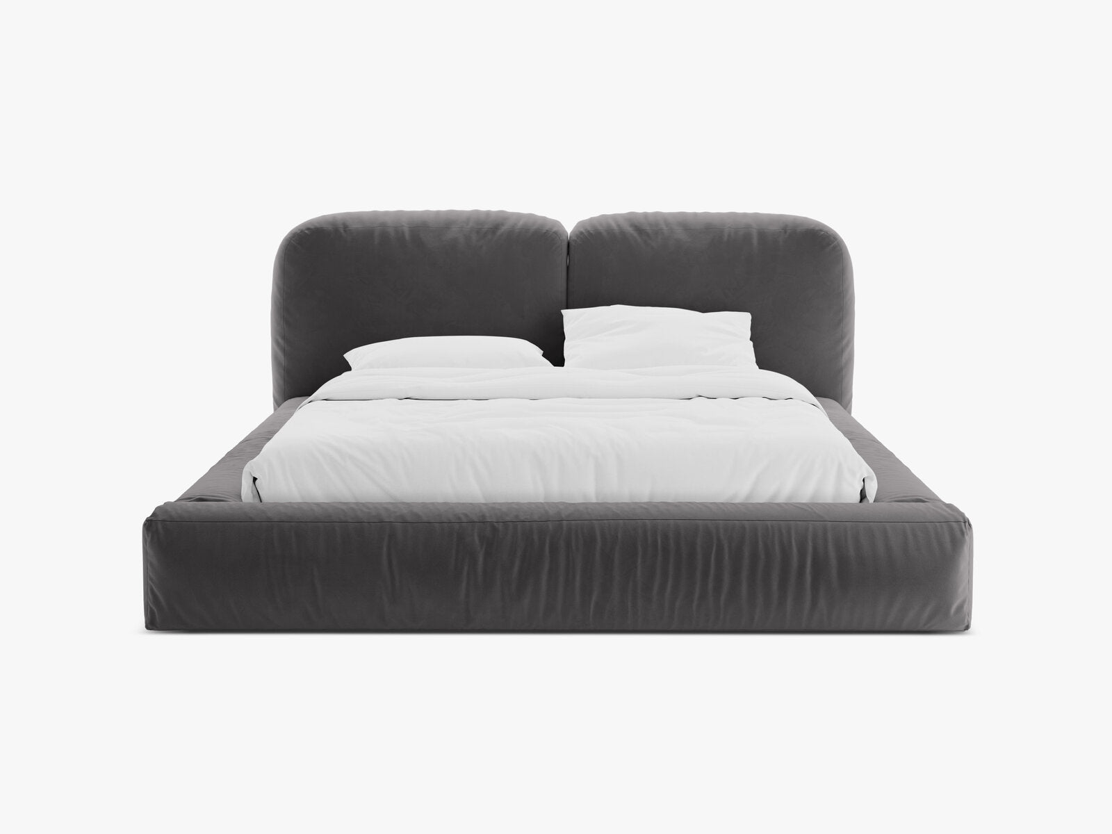 Micadoni Stauraumbett mit Kopfteil Martina Samt Vogue Grau 200x200