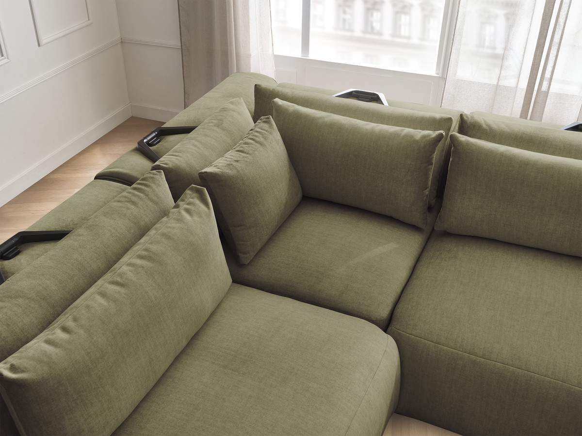 Bobochic Jana Ecksofa Samt Grün