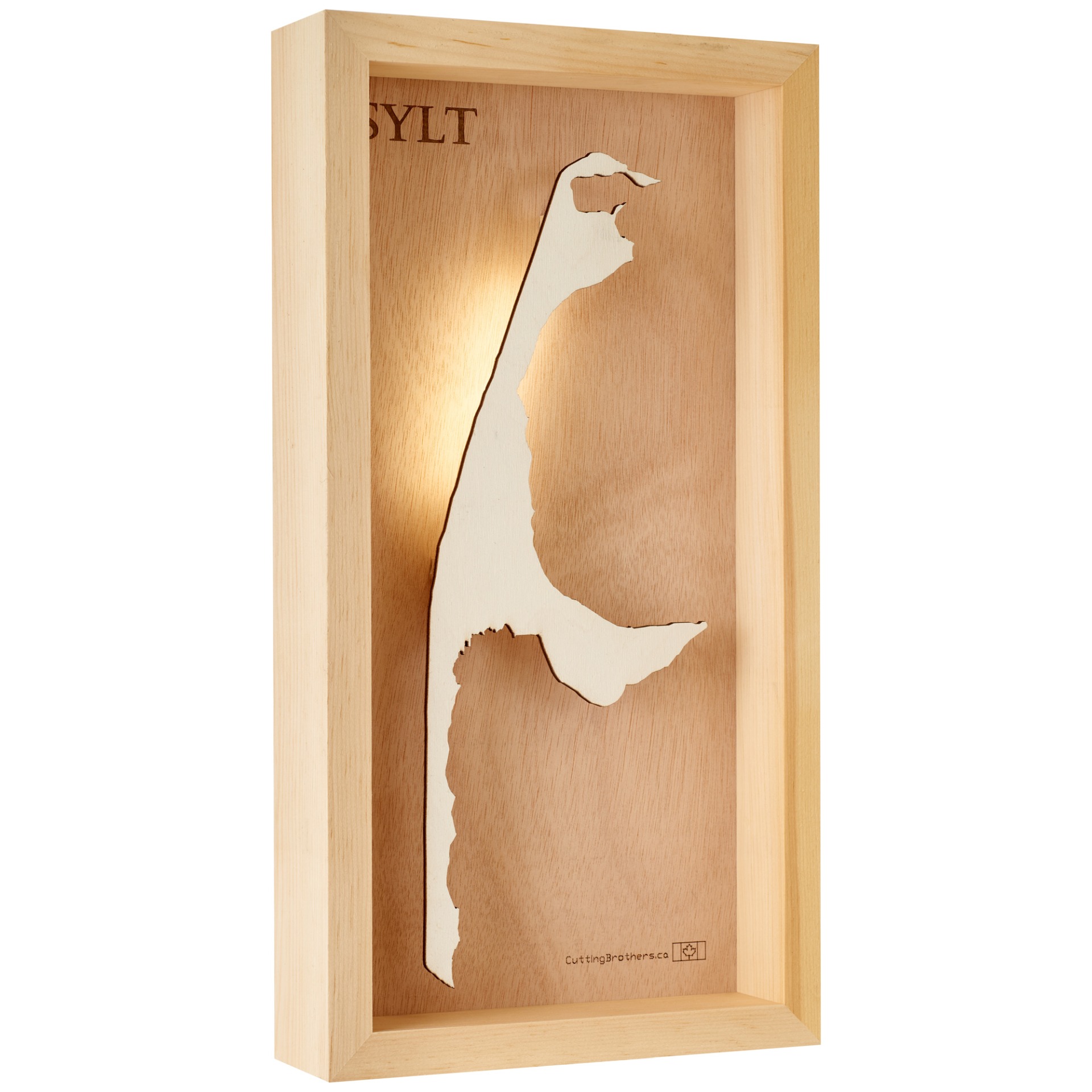Cutting Brothers LED Licht Sylt 3D Insel Holz Karte