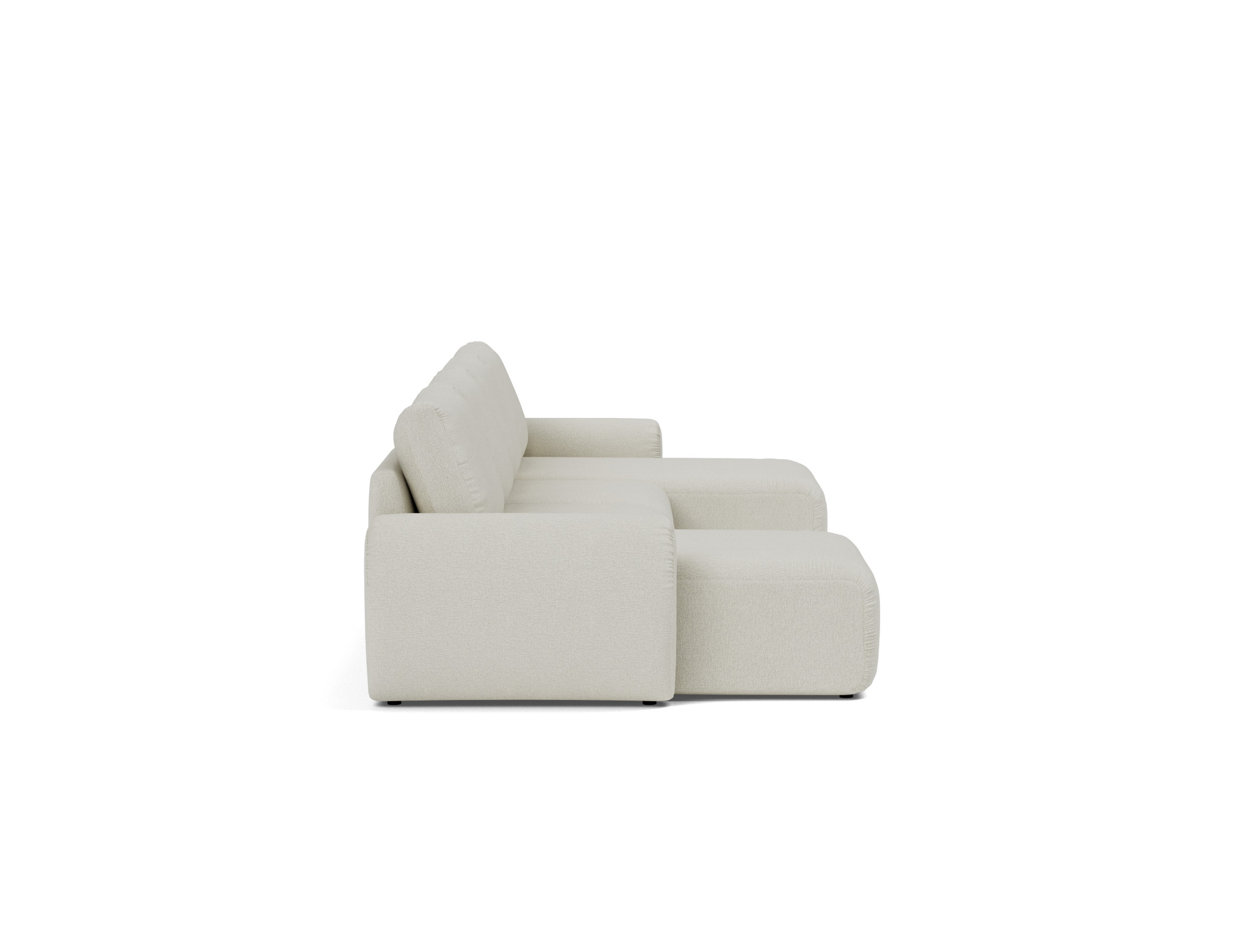 Schlafsofa Norum U-Form mit Curve-Armlehnen Flachgewebe Mixed Dance 527-Natural