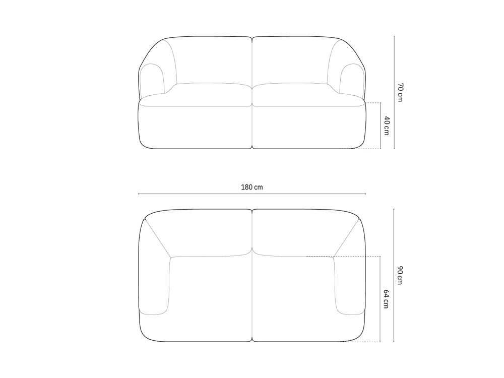 Cosmopolitan Design Sofa Campi 2-Sitzer Kord Lincoln D Moosgrün Melange