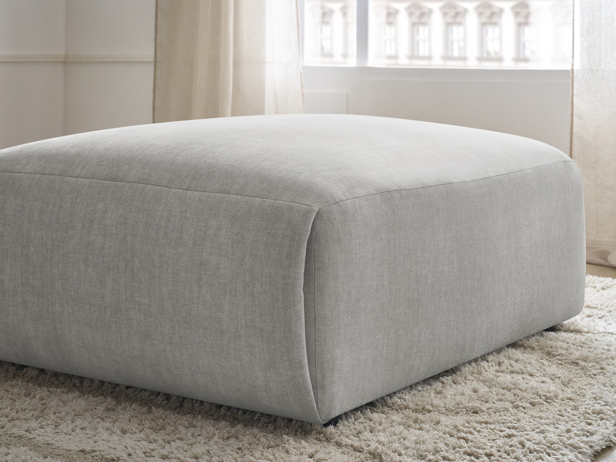 Bobochic Jana Pouf 94 × 114 cm Samt Hellgrau