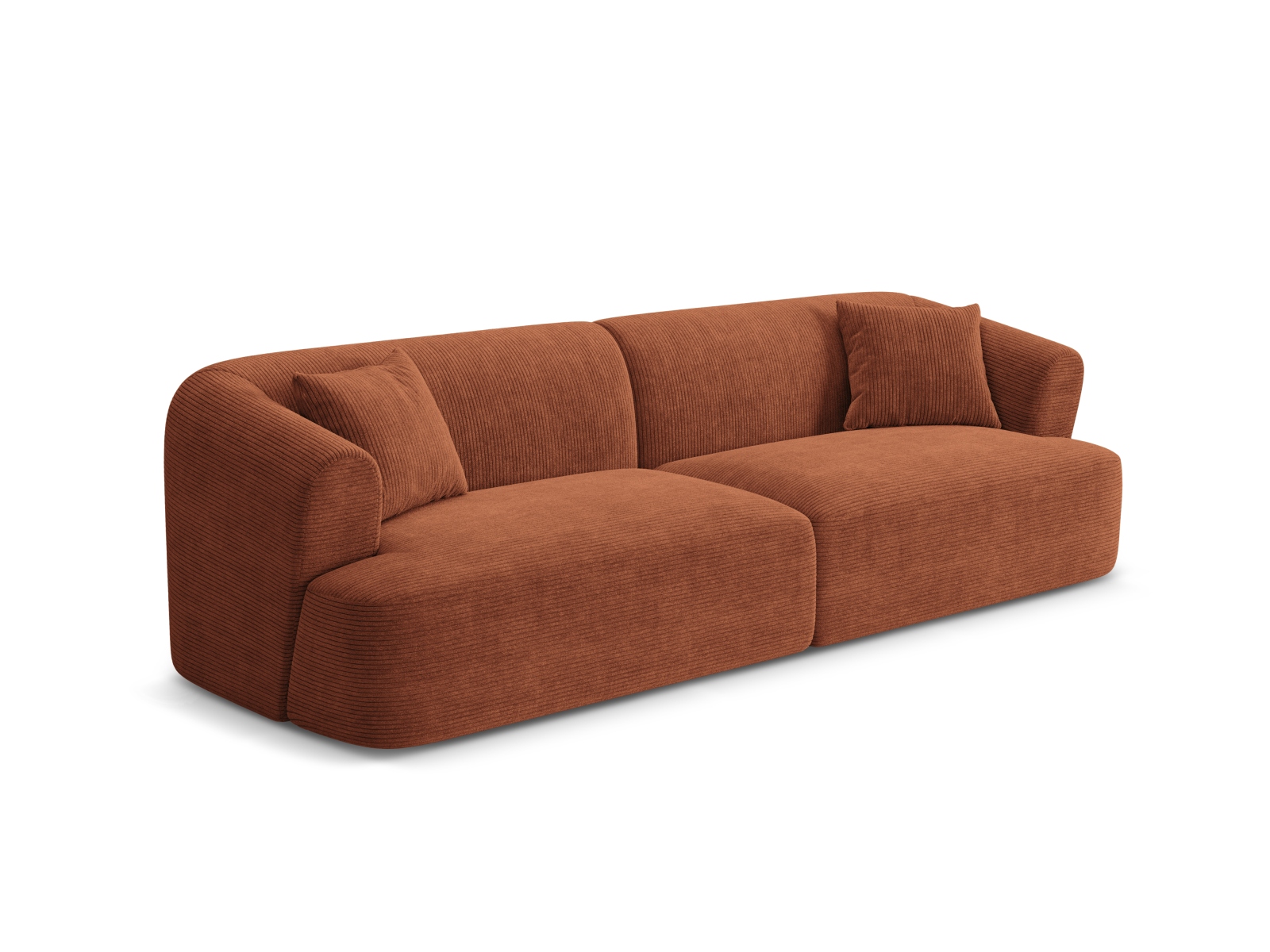 Cosmopolitan Design Sofa Campi 4-Sitzer Kord Lincoln D Terrakotta