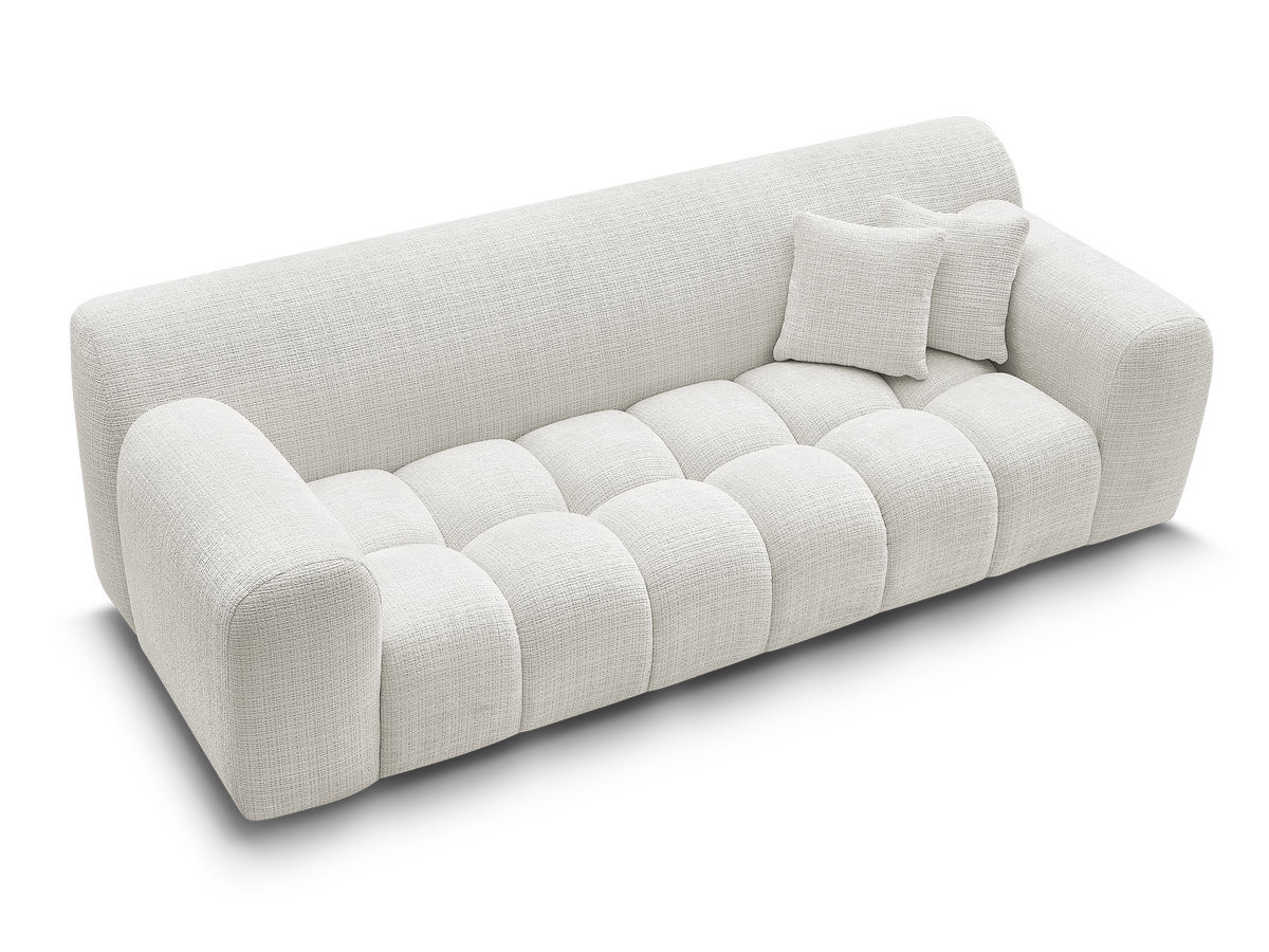Bobochic Melisse Sofa 3-Sitzer Strukturstoff Weiß