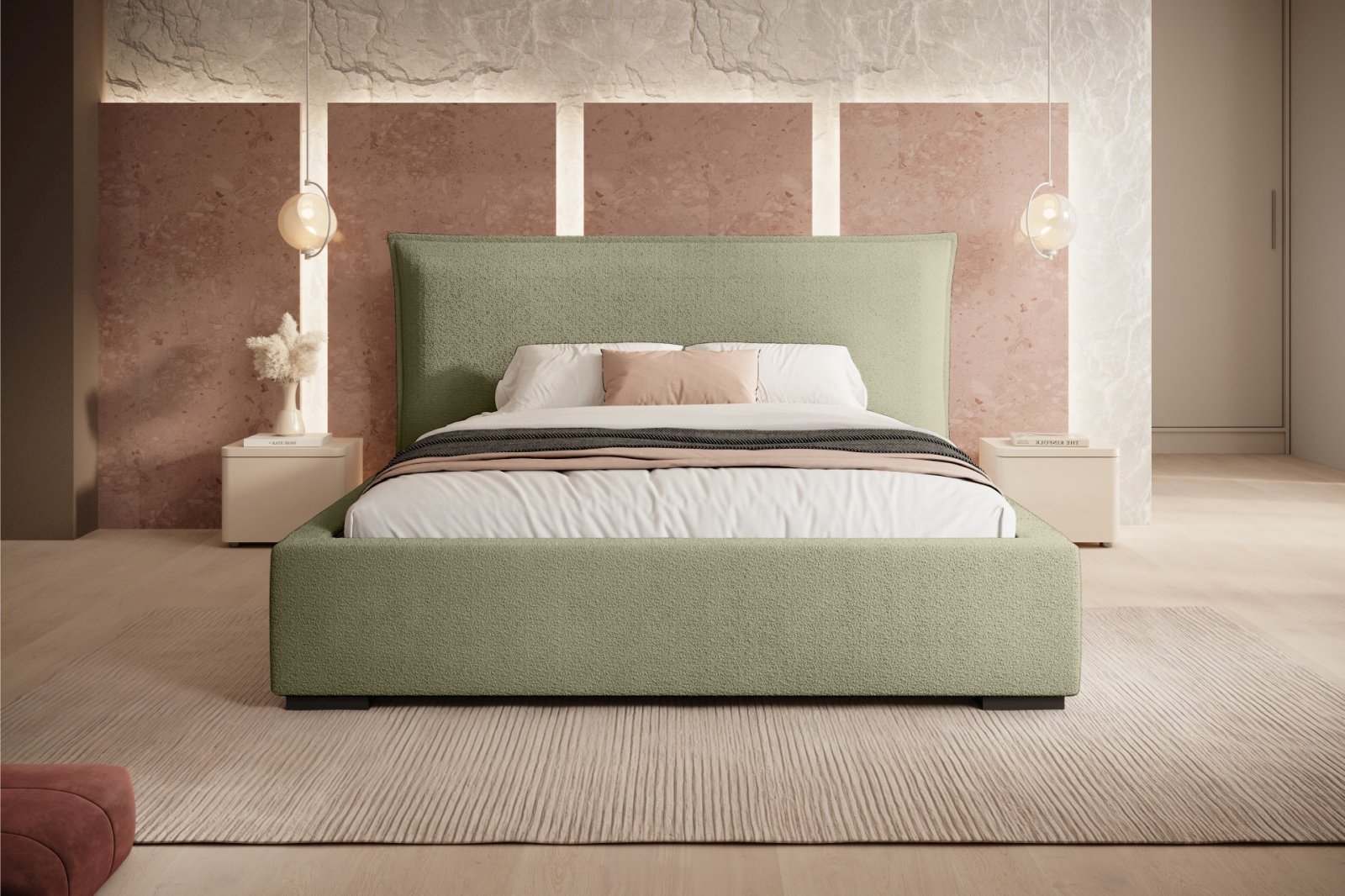 Polsterbett Renoa Boucle 140x200 mit Holzrahmen Quelle 06