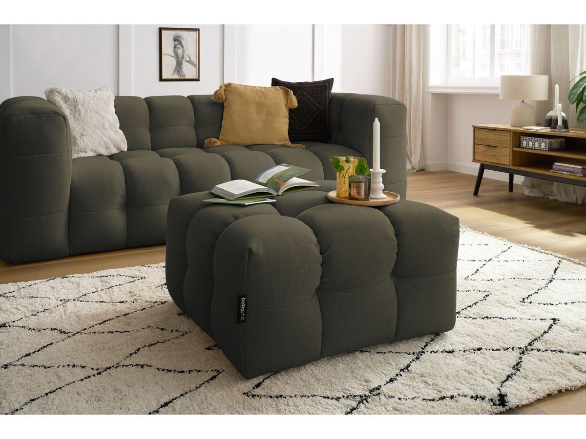 Bobochic Cloud Sofa 4-Sitzer mit Pouf Stoff Grün