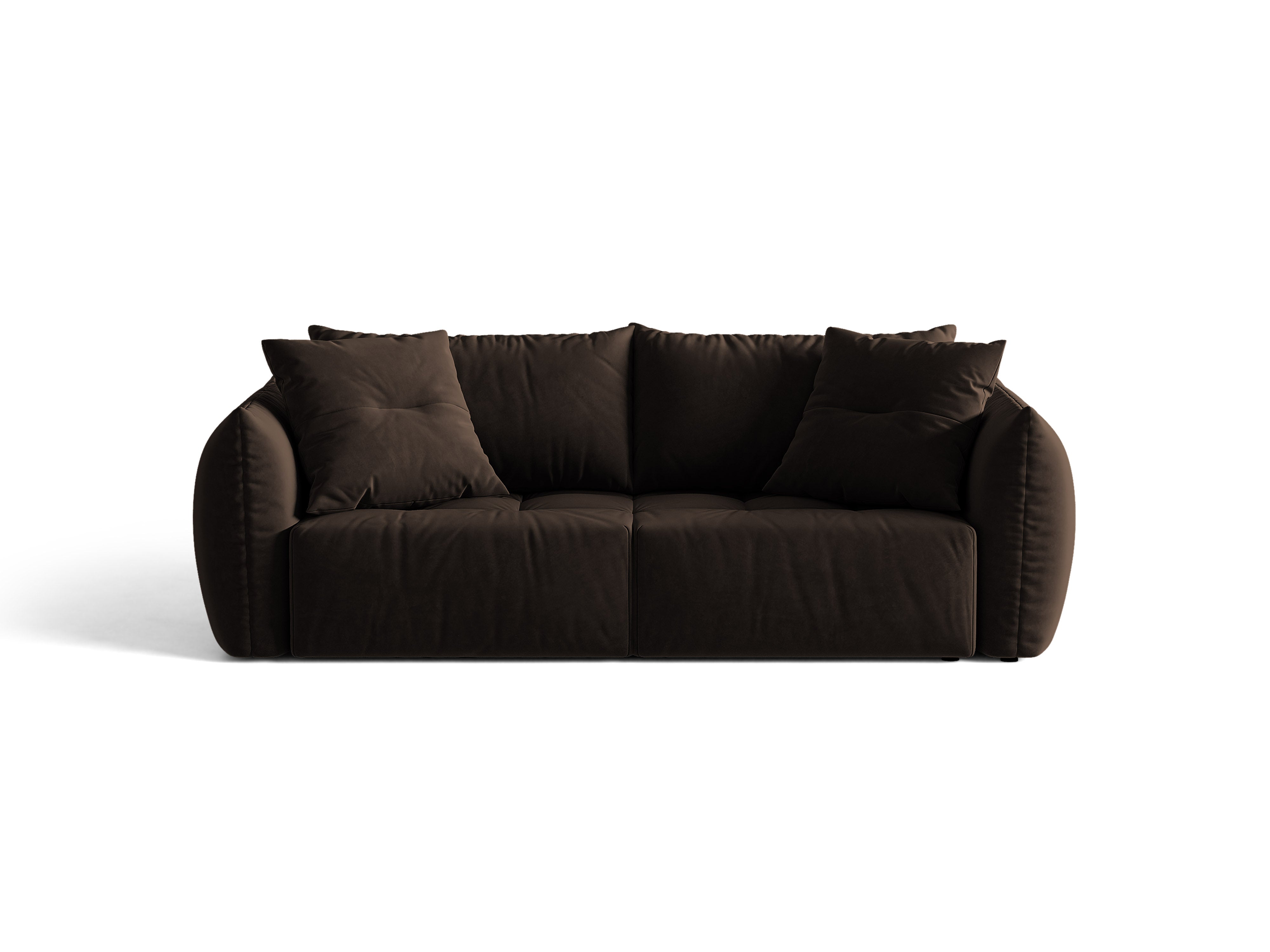 Micadoni Bloom Samtiges Sofa Mit Bettfunktion Und Stauraum Samt Bluvel Dunkelbraun