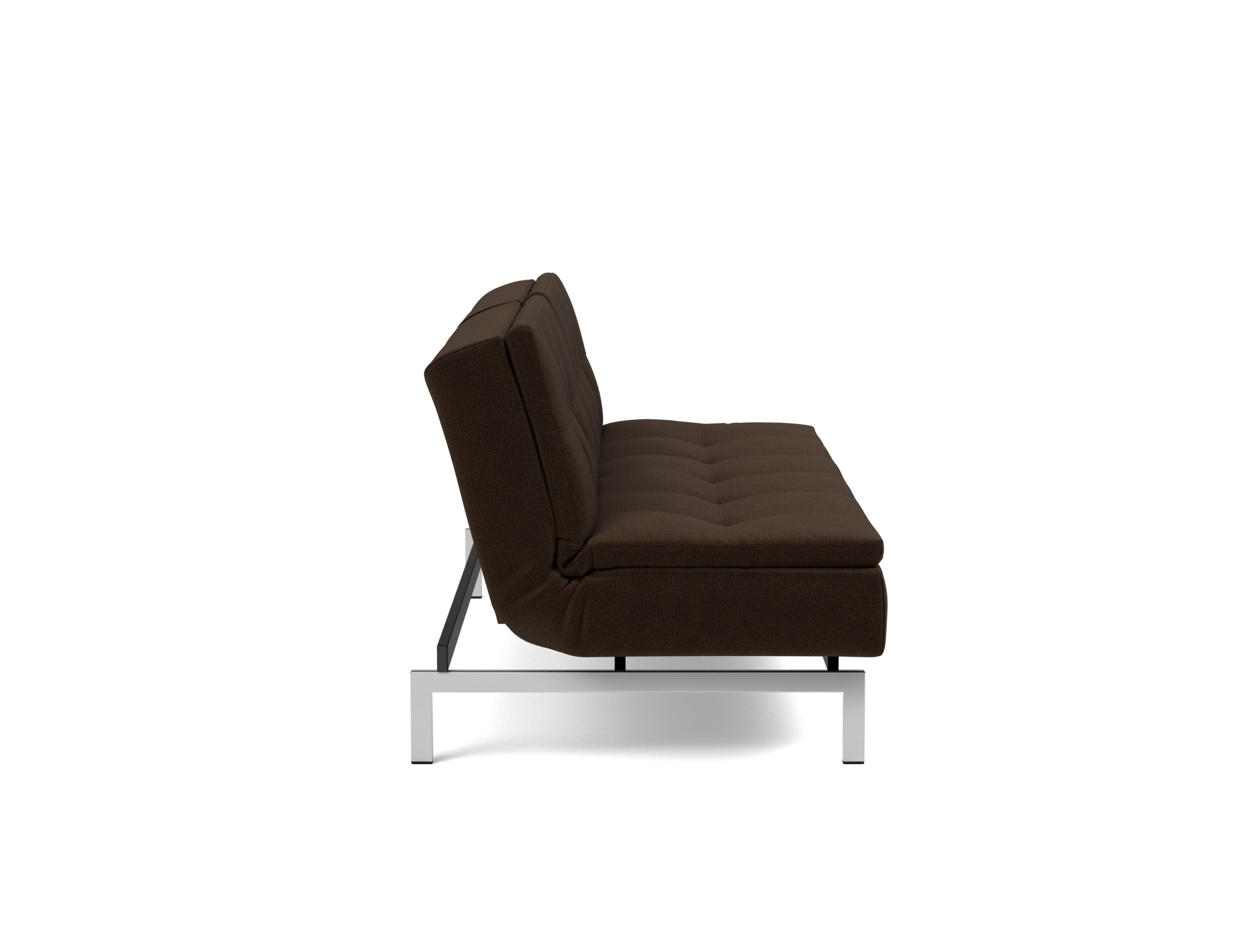 Schlafsofa Dublexo Strukturierter Stoff Taura 358-Chocco Beine Chrom