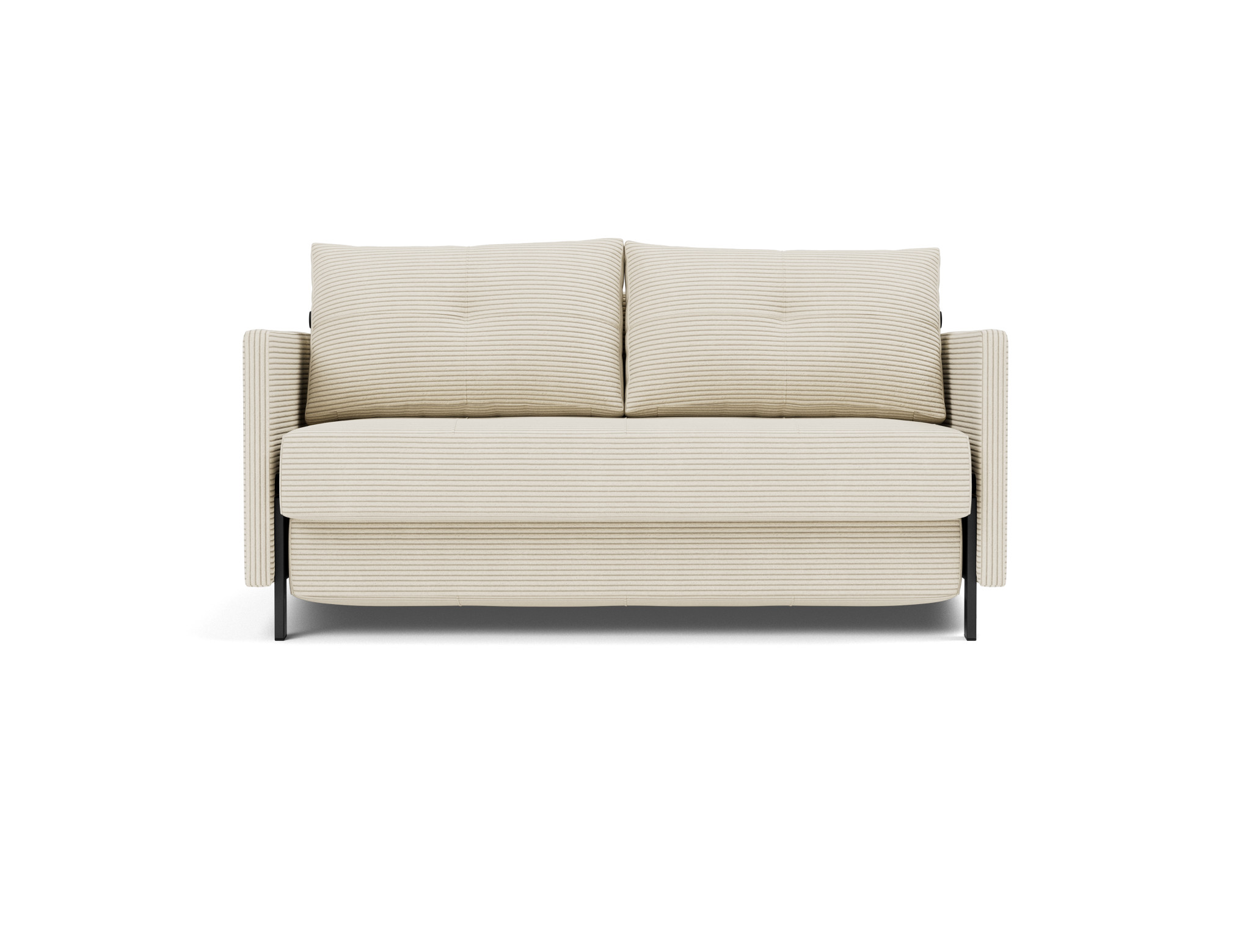 Schlafsofa Cubed mit Armlehnen 140 Kord Corduroy 594-Ivory