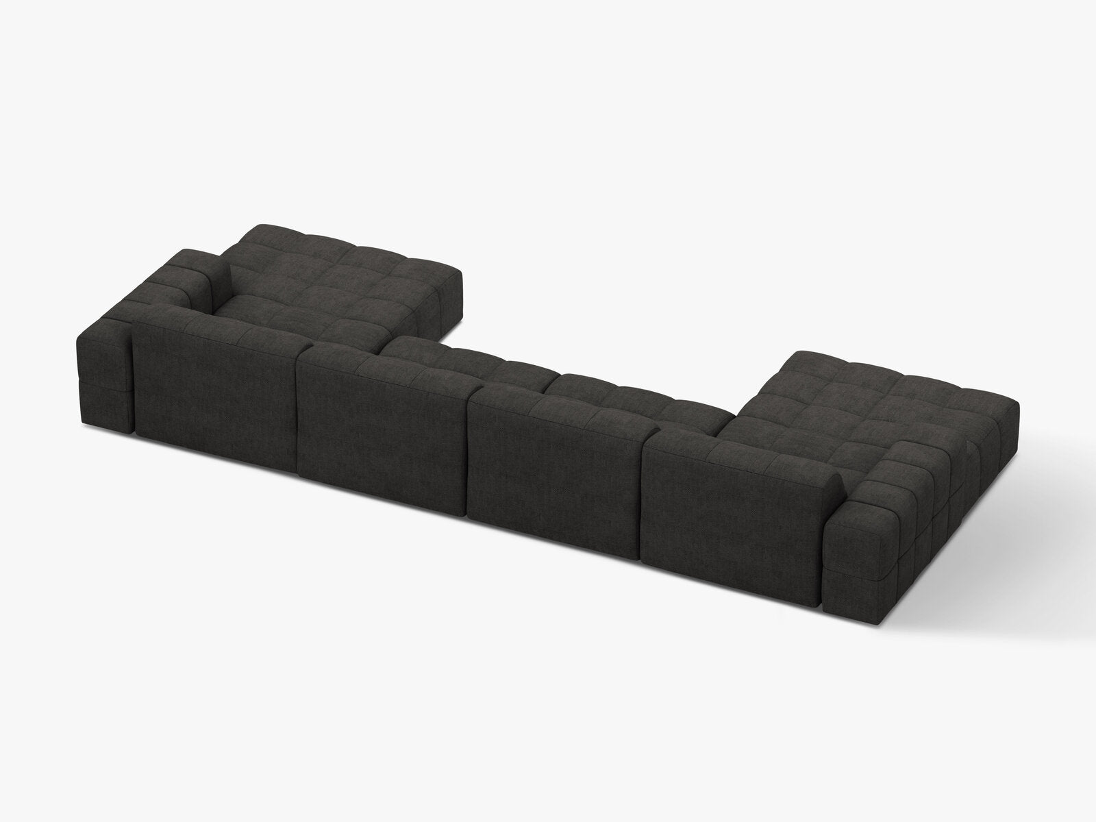 Micadoni Panorama Sofa Jennifer 6-Sitzer Chenille Eden Dunkelgrau