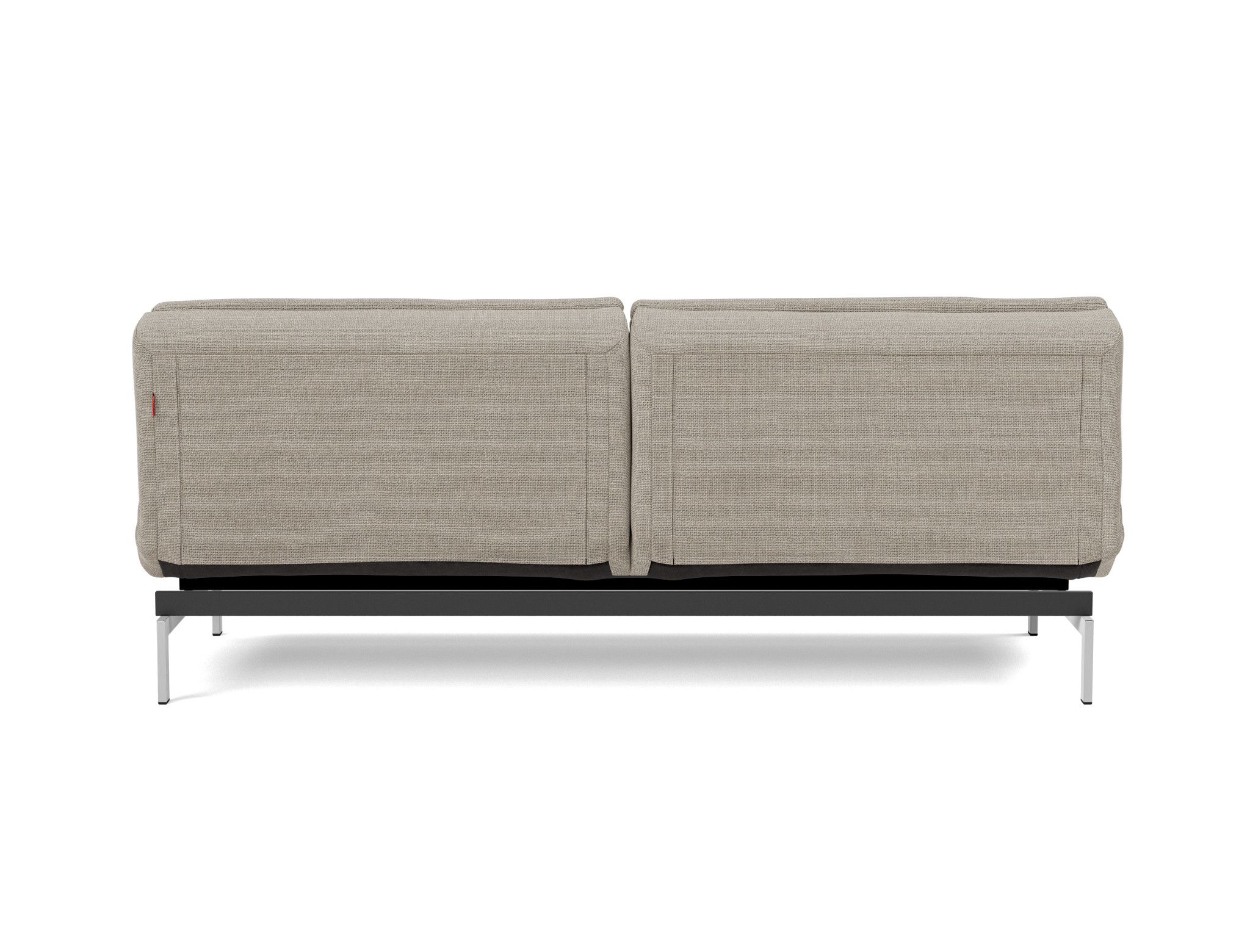 Schlafsofa Dublexo Strukturierter Stoff Kenya 579-Gravel Beine Chrom