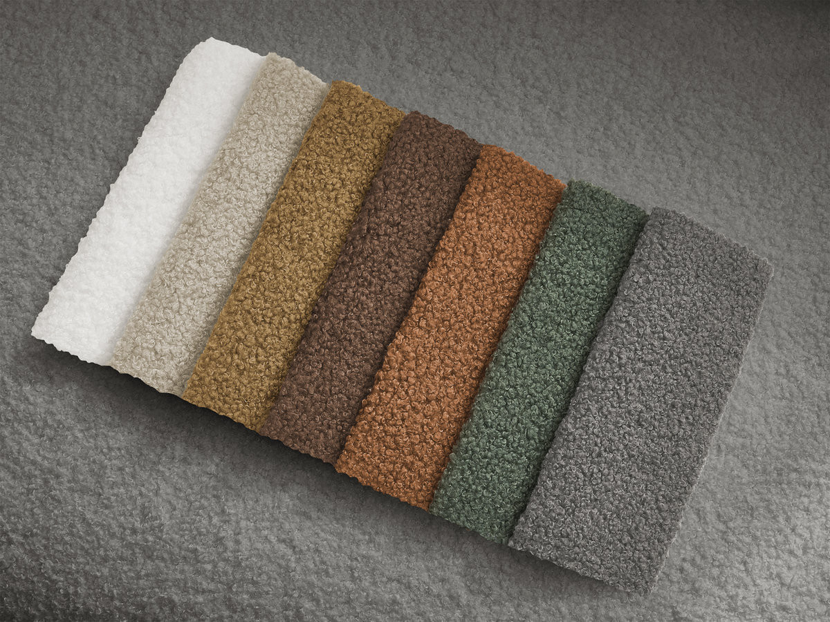 Bobochic Kenan Schlafsofa 3-Sitzer Bouclé-Stoff Dunkelgrau, Liegefläche 140 × 196 cm