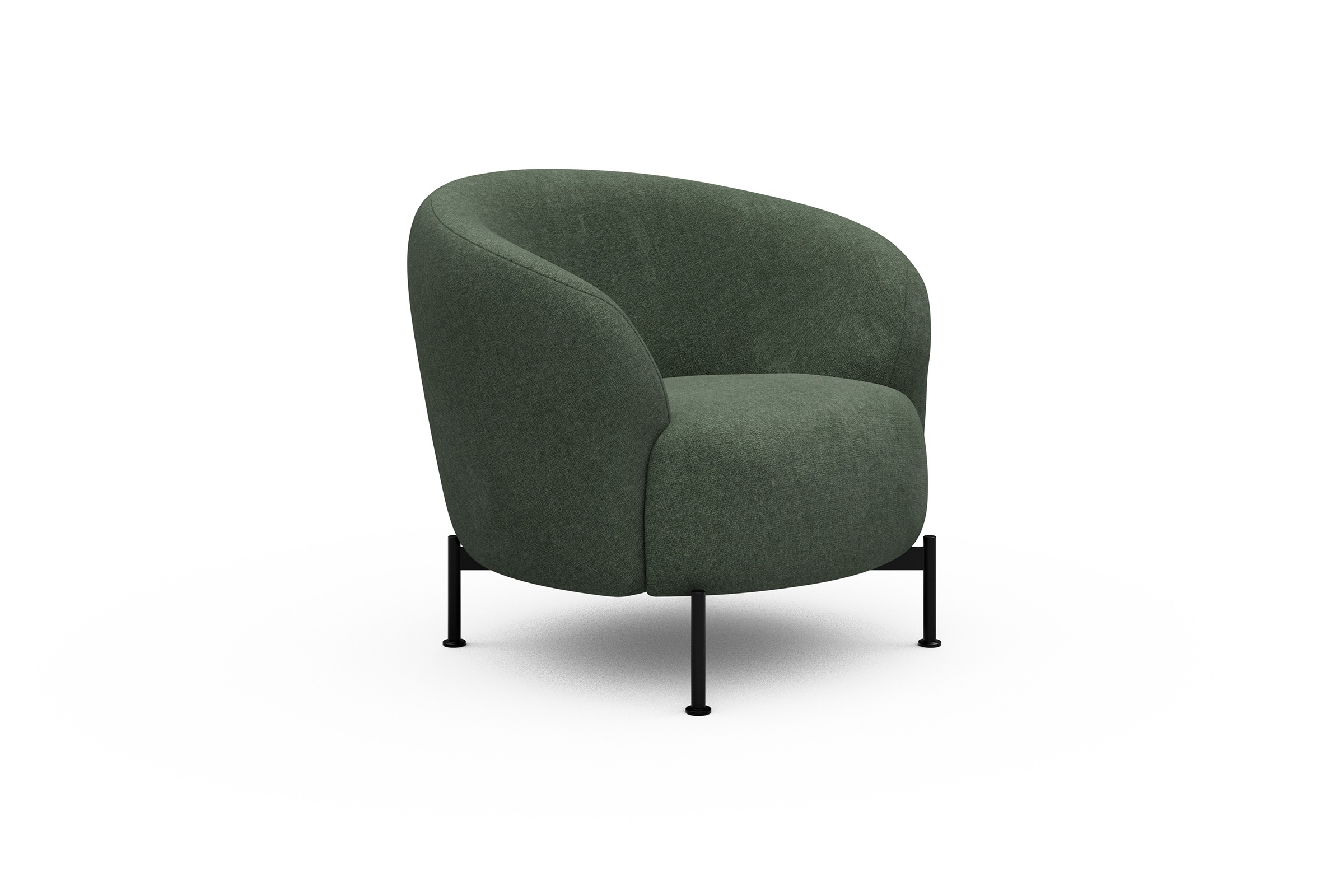 Sessel Ronda X-Metallgestell Schwarz Casone-Forest-Green