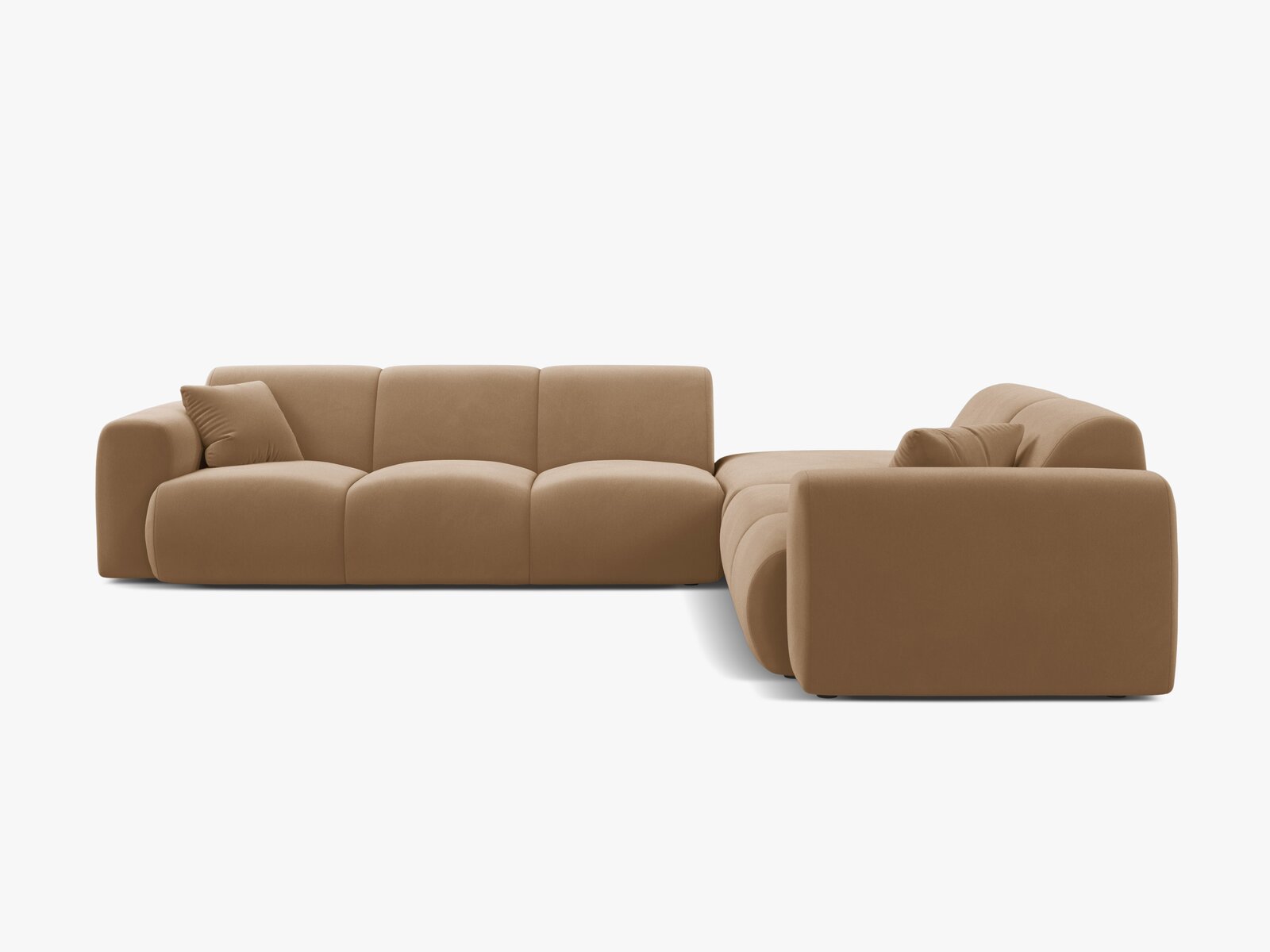Micadoni Ecksofa Molino 6-Sitzer Rechts Samt Casino Sand
