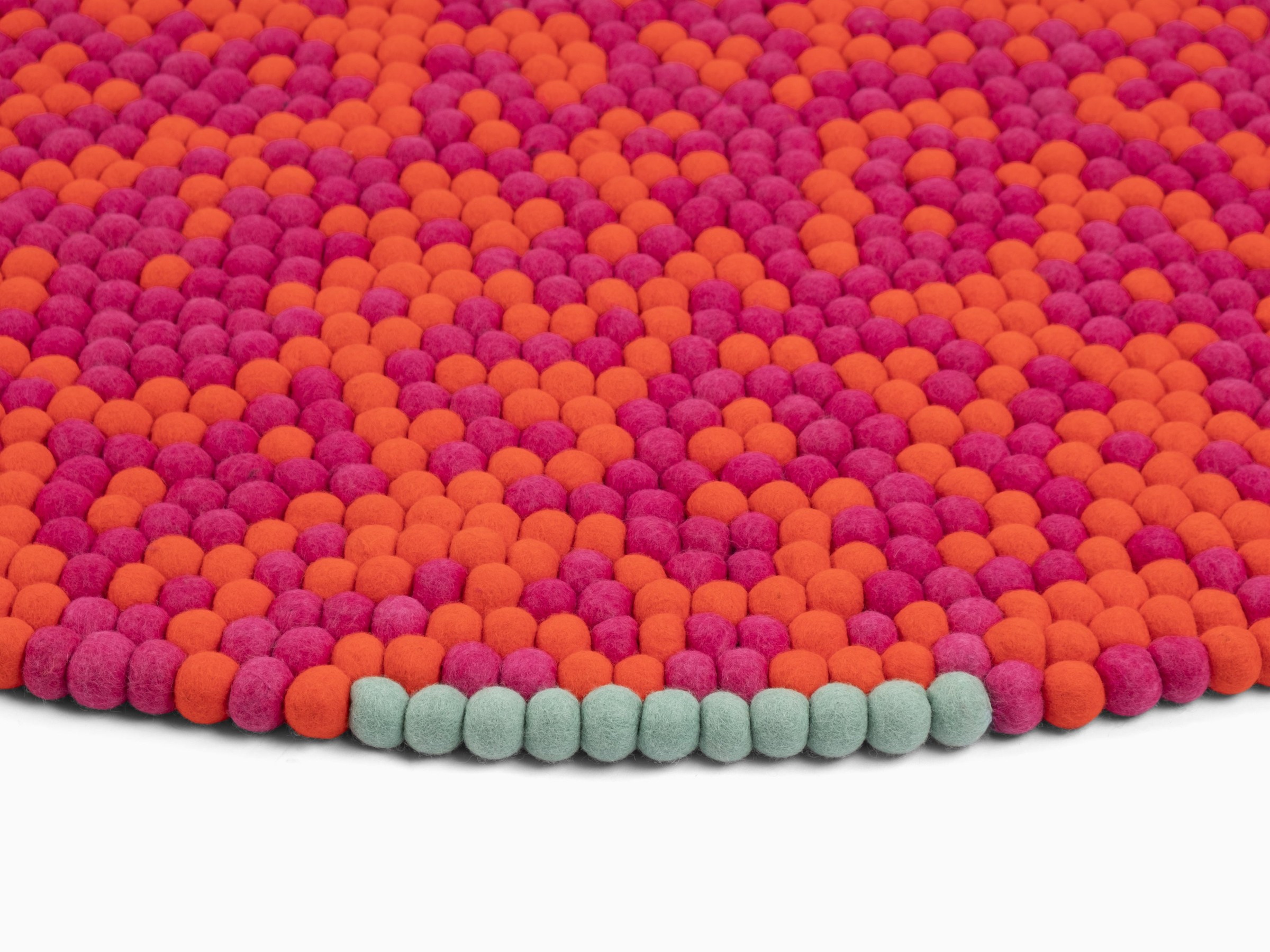 myfelt Lava Filzkugelteppich Orange rund Ø 50 cm